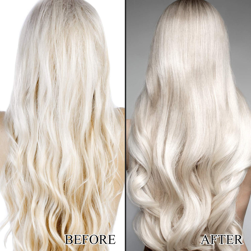 L LUSETA Color Brightening Purple Shampoo & Conditioner Set for Blonde & Gray Hair – Coconut Oil Nourishment | 2x33.8oz