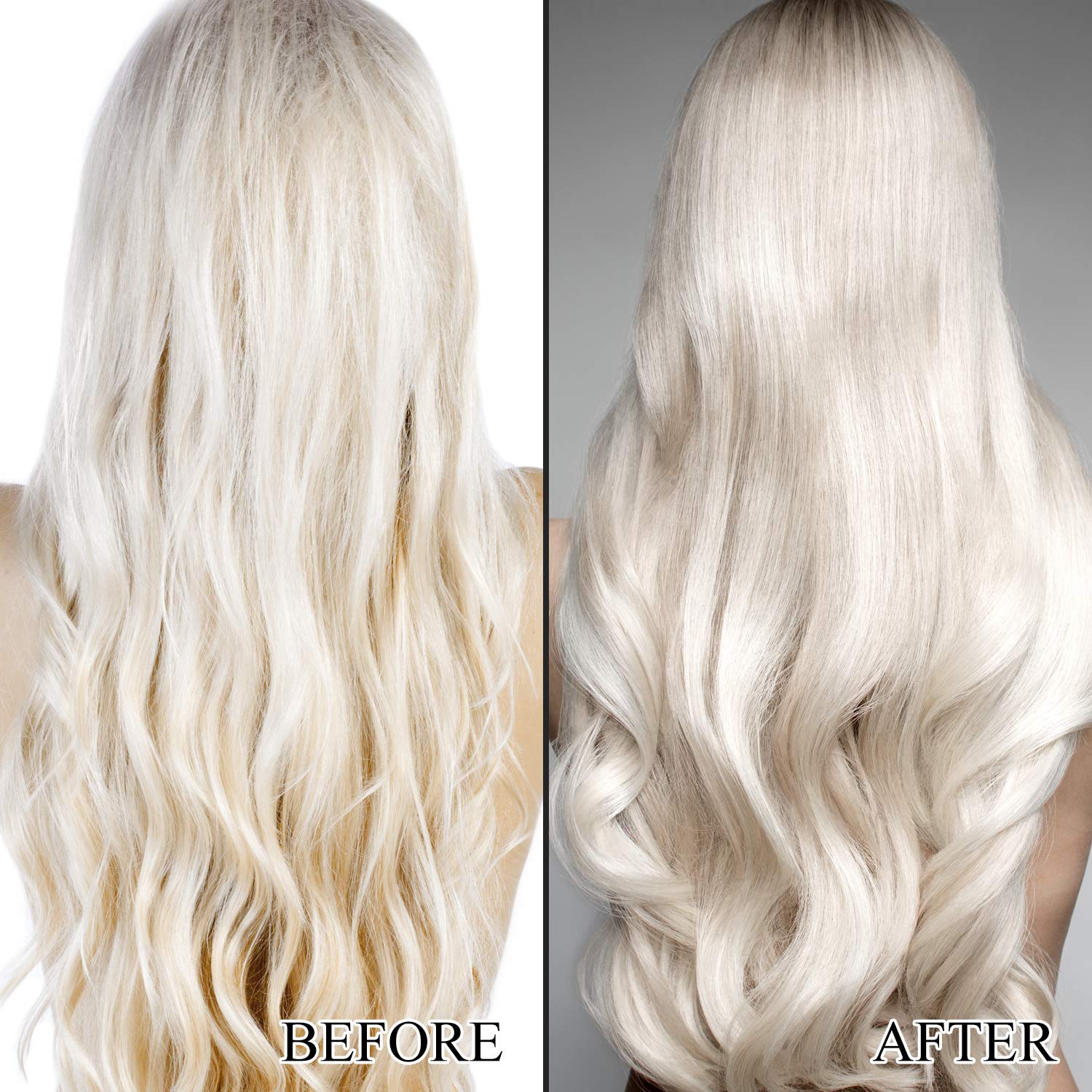 L LUSETA Color Brightening Purple Shampoo & Conditioner Set for Blonde & Gray Hair – Coconut Oil Nourishment | 2x33.8oz