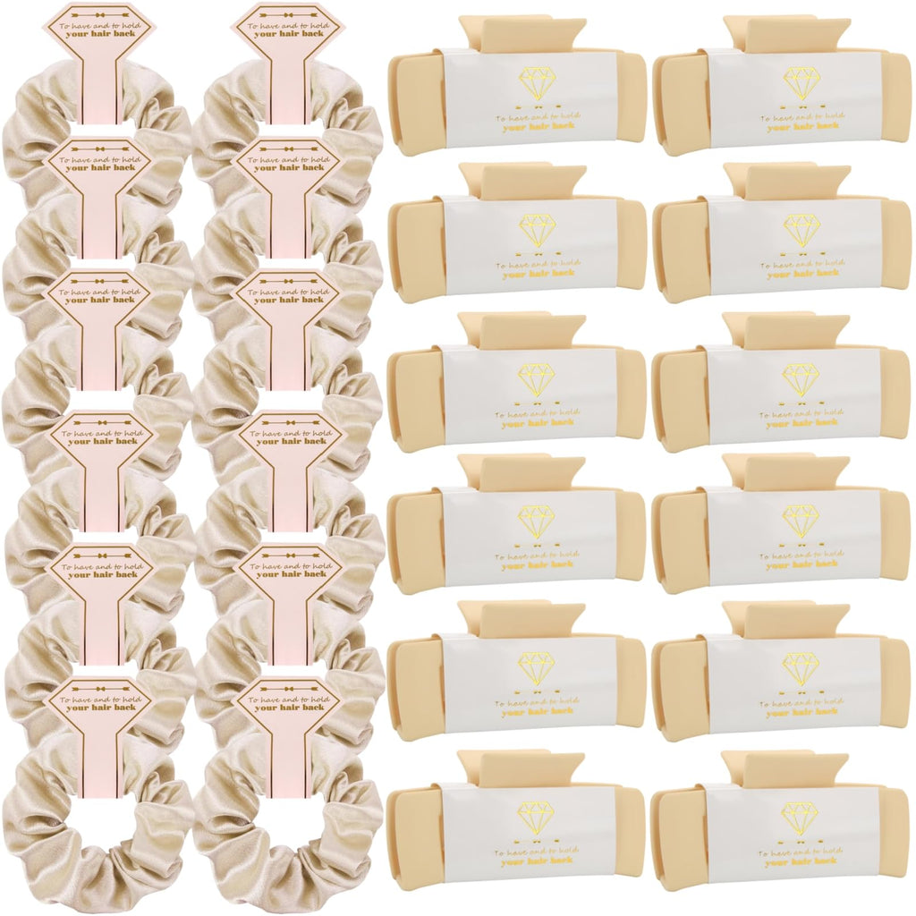 Loanzeg Bridesmaid Hair Claws & Scrunchies — 4.1in Square Clip Set of 8 (Gift Ideas)