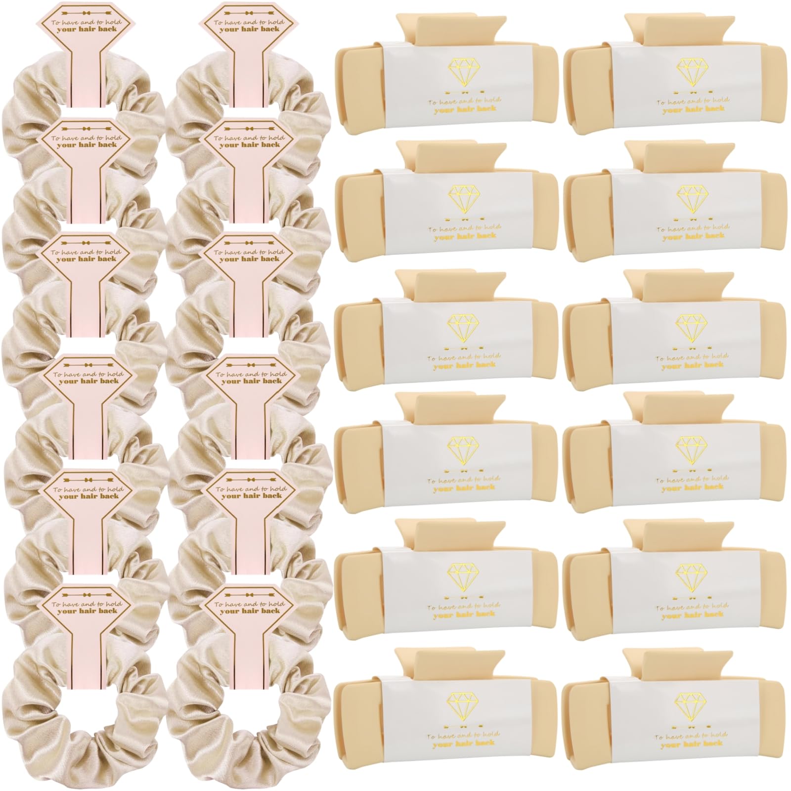 Loanzeg Bridesmaid Hair Claws & Scrunchies — 4.1in Square Clip Set of 8 (Gift Ideas)