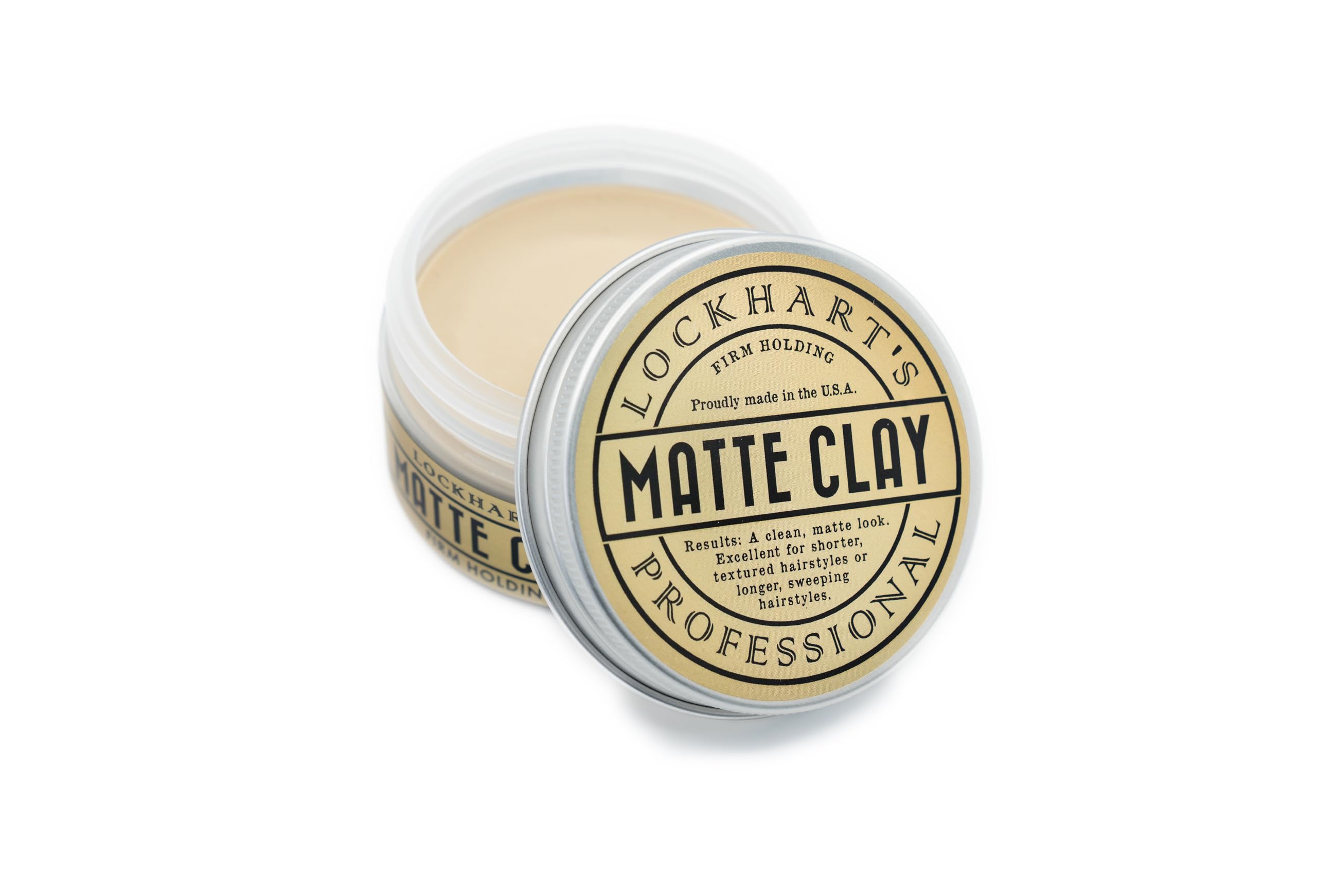 Lockhart’s Premium Matte Clay – Medium Hold, Natural Matte Finish (3.4oz)