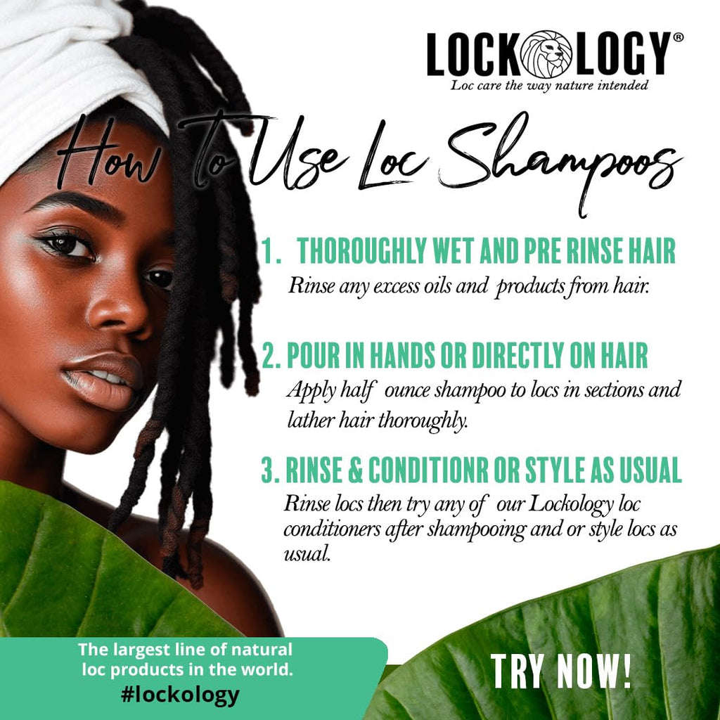 Lockology Loc Shampoo – Organic Peppermint Tea Tree Dreadlock Cleanser for Scalp and Locs