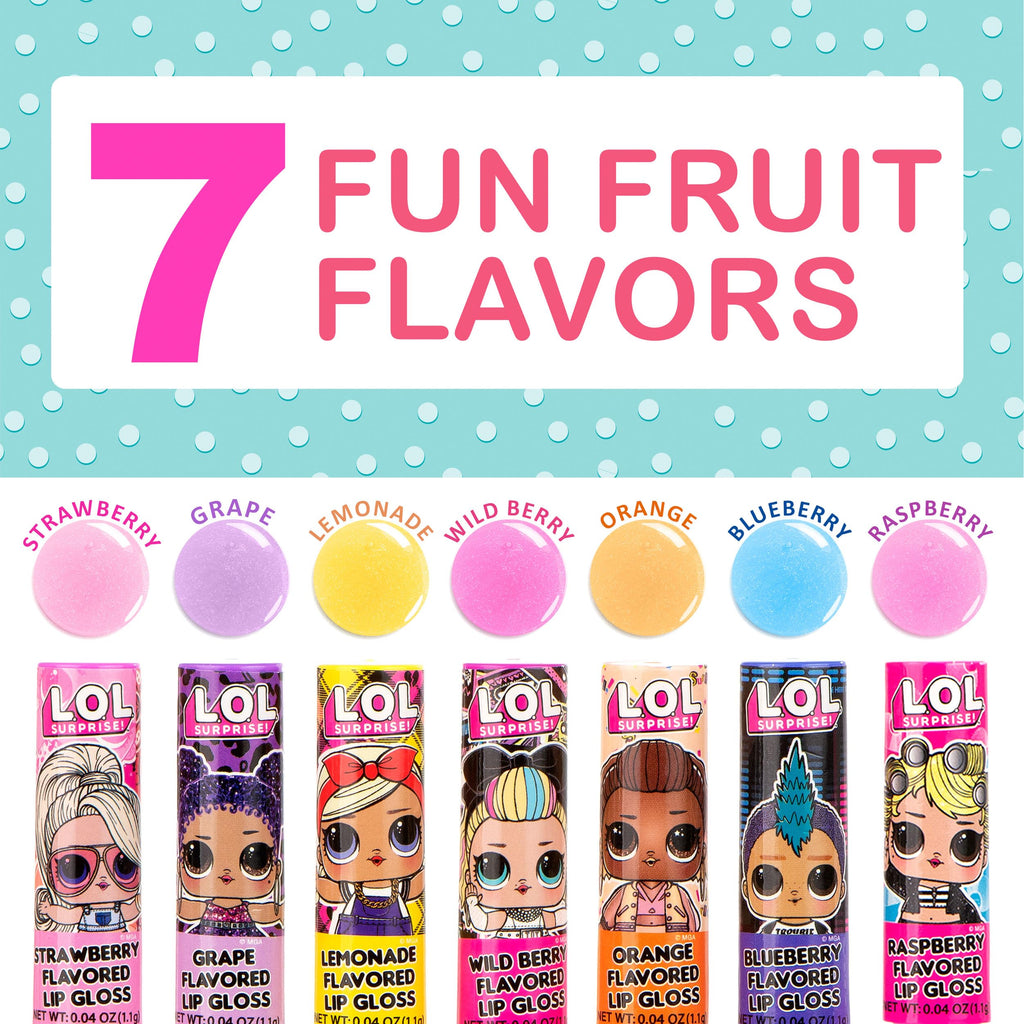 L.O.L. Surprise! 14pc Lip Gloss Set – 14 Flavored, Non-Toxic Glosses for Kids | Party Favors