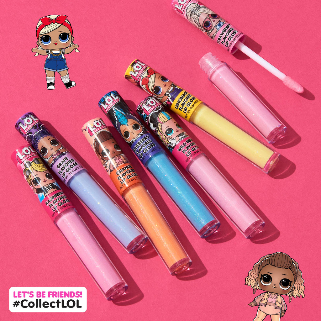 L.O.L. Surprise! 14pc Lip Gloss Set – 14 Flavored, Non-Toxic Glosses for Kids | Party Favors