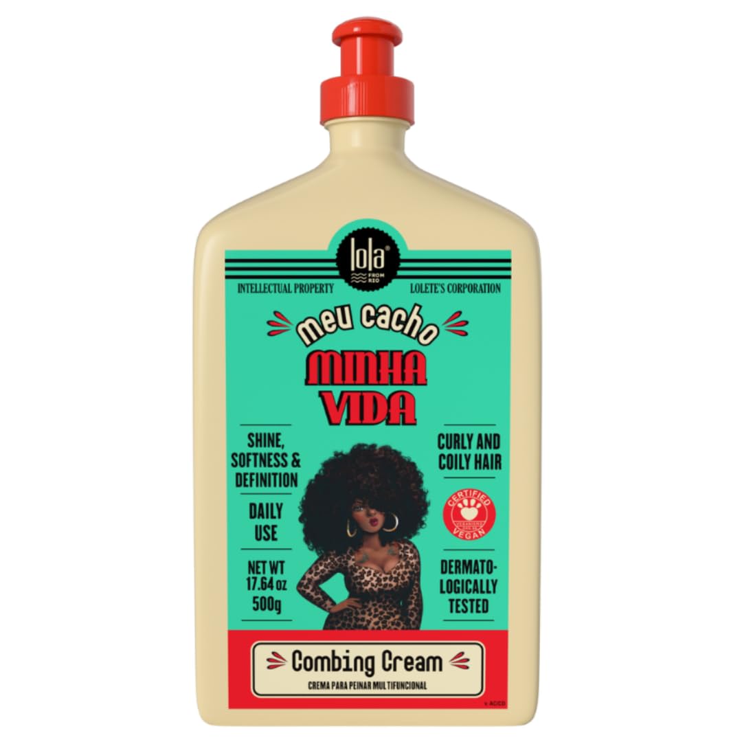 Lola From Rio Meu Cacho Minha Vida Curl Defining Cream – Lightweight Hydration for Soft, Bouncy Curls & Waves – 17.6 oz