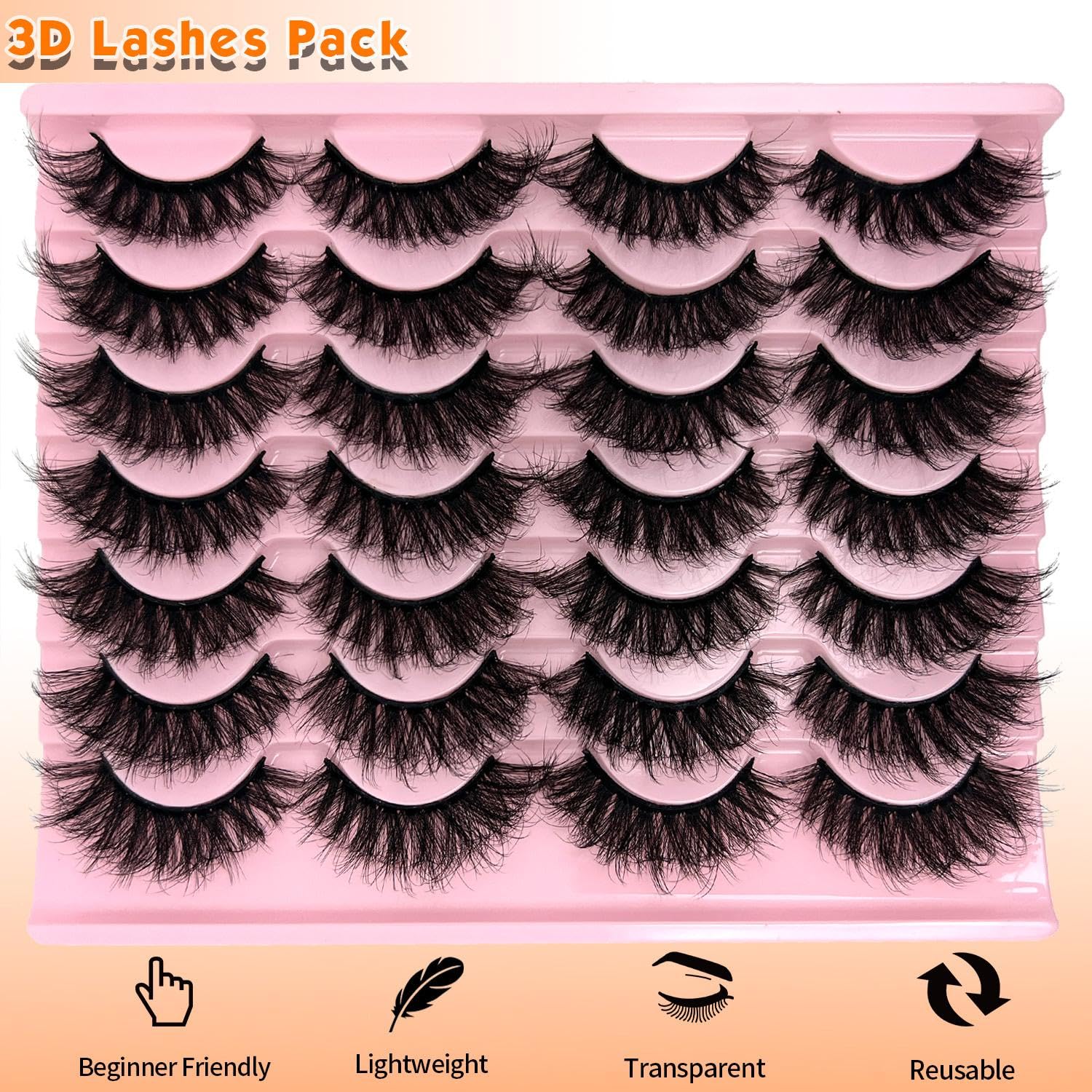 loladook Strip Lashes Mink Dramatic Long 5D – 20mm Wispy D-Curl Bulk Pack (M39)