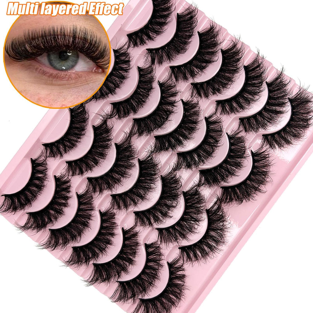 loladook Strip Lashes Mink Dramatic Long 5D – 20mm Wispy D-Curl Bulk Pack (M39)