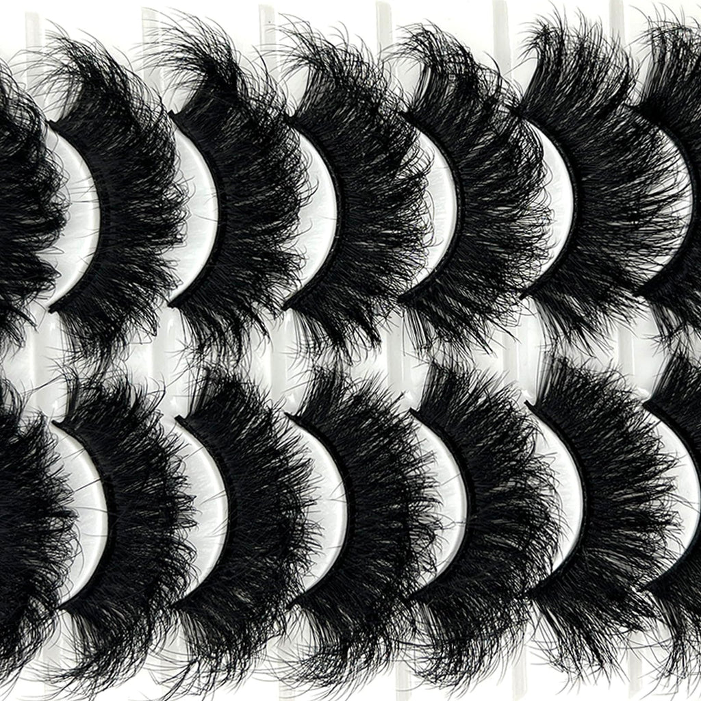 loladook Mink Lashes Fluffy 3D Volume - Dramatic 25mm Cat Eye Full Strip Lashes