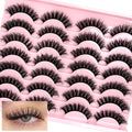 loladook False Lashes – Natural Look Wispy Short 16mm D-Curl, 14 Pairs