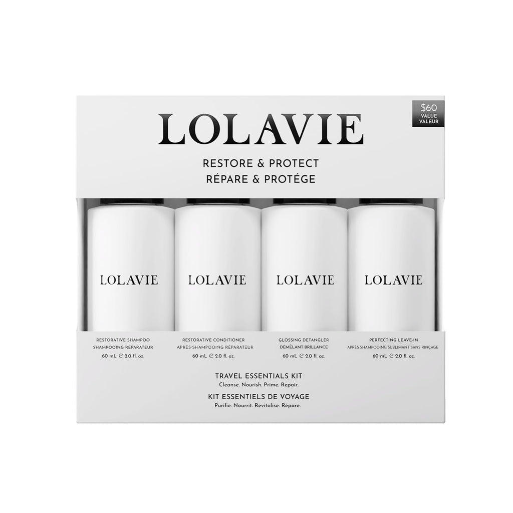 LolaVie Restore & Protect Travel Kit – TSA-Approved Hair Care (4-Piece)
