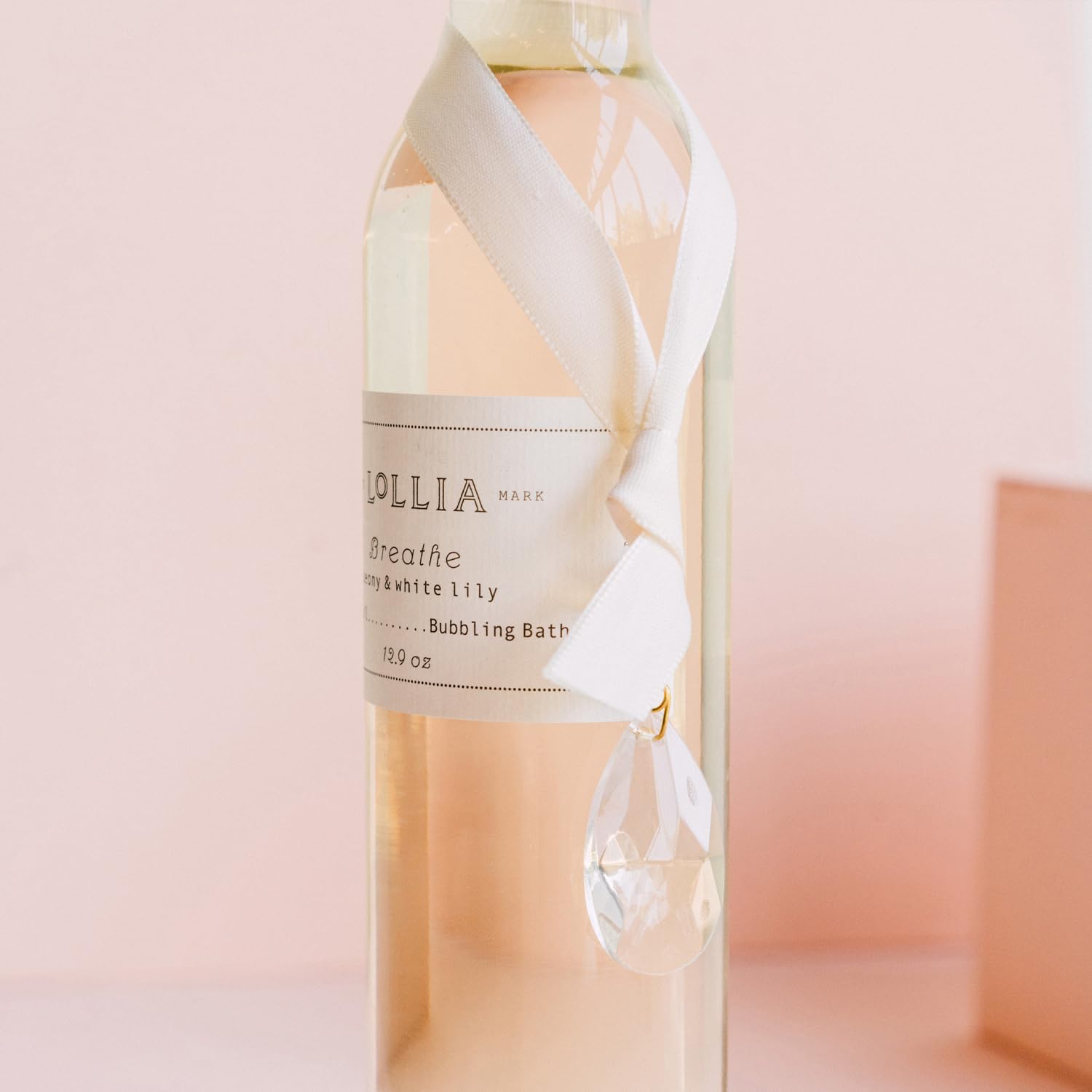 LOLLIA Breathe Bubble Bath – Peony & White Lily, Soothing Moisturizing Bath for Women, 12.9 fl oz