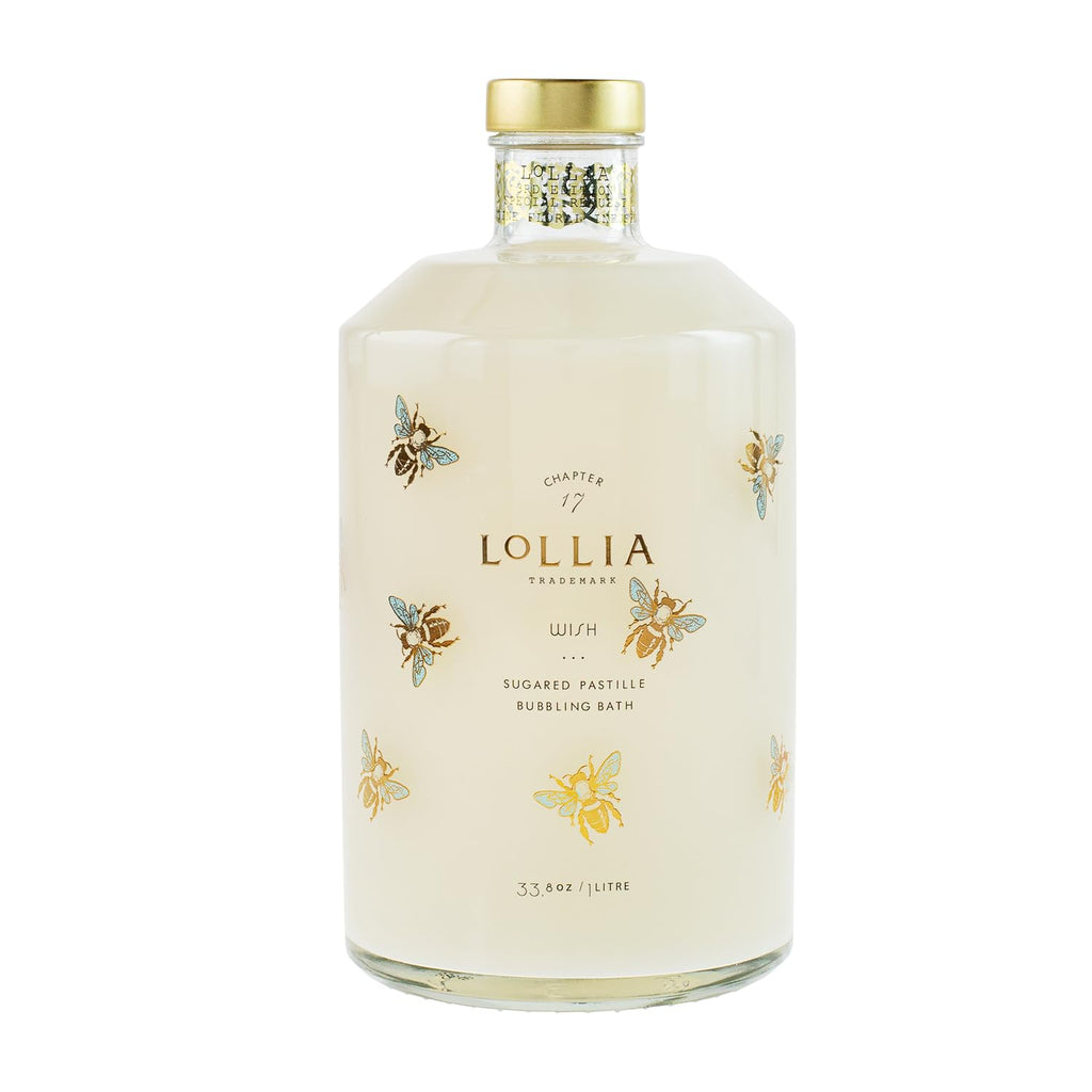 LOLLIA Wish Bubble Bath – Luxury Hydrating Bath Soap with Vanilla Bean, Rice Flower, Jasmine Leaves & Sugar Cane