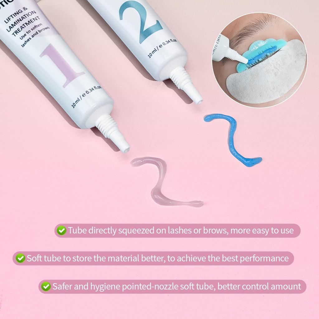 Lomansa Lash Lifting & Fixing Lotion – DIY Home Lash Lift with Precision Slim-Tip Tube