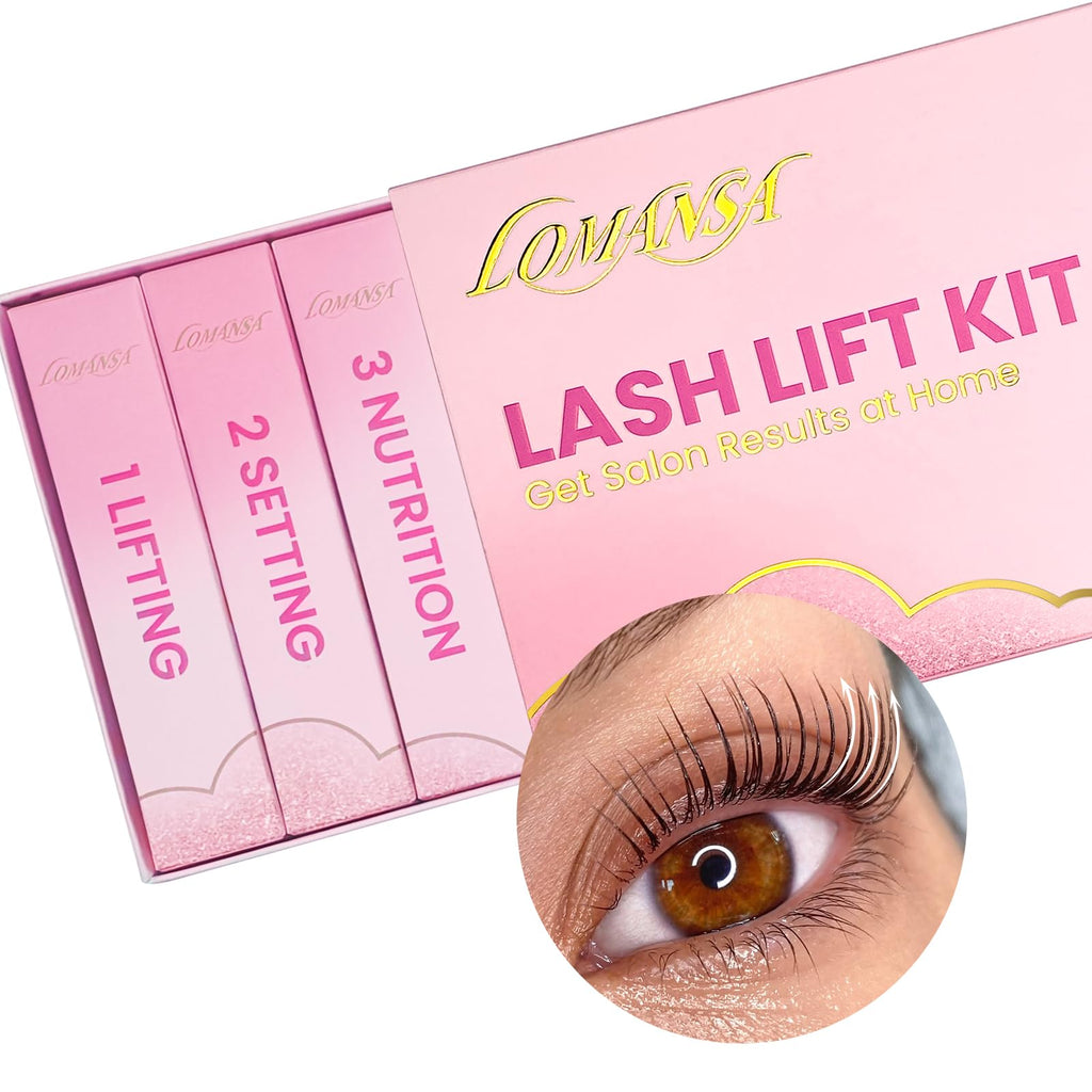 Lomansa Lash Lift Kit for Beginners — At-Home DIY Eyelash Perm with Open Eye Pads