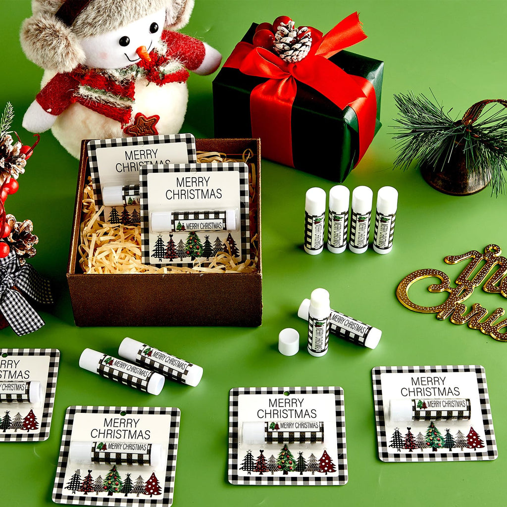 Lonfliness 50-Pack Christmas Lip Balm Gift Set – Moisturizing Lip Care for Holidays, Party Favors & Stocking Stuffers