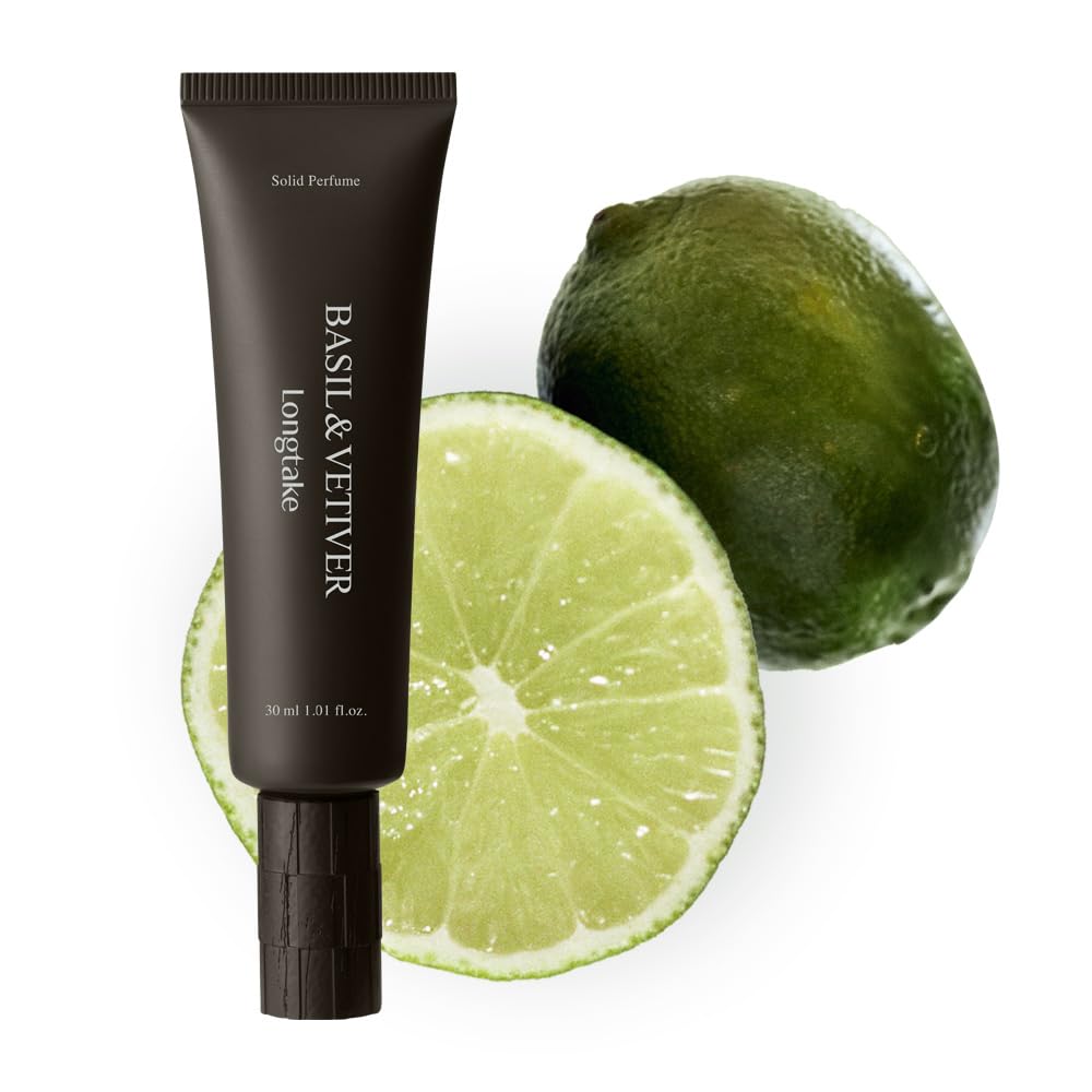 LONGTAKE Solid Perfume – Basil & Vetiver Gel Fragrance, Alcohol-Free, Travel Size