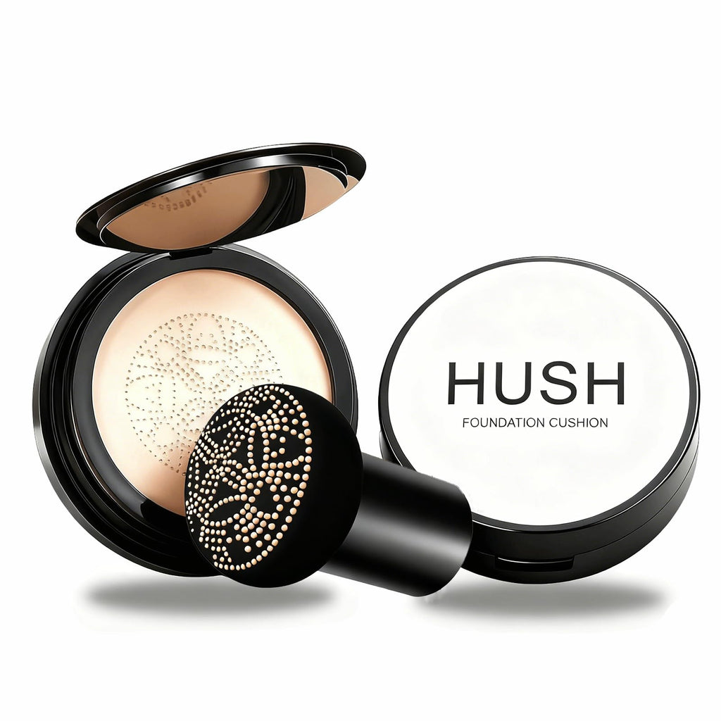 Loobexery Hush Foundation for Mature Skin — Warm Tone Hydrating Cushion CC/BB with Full Coverage