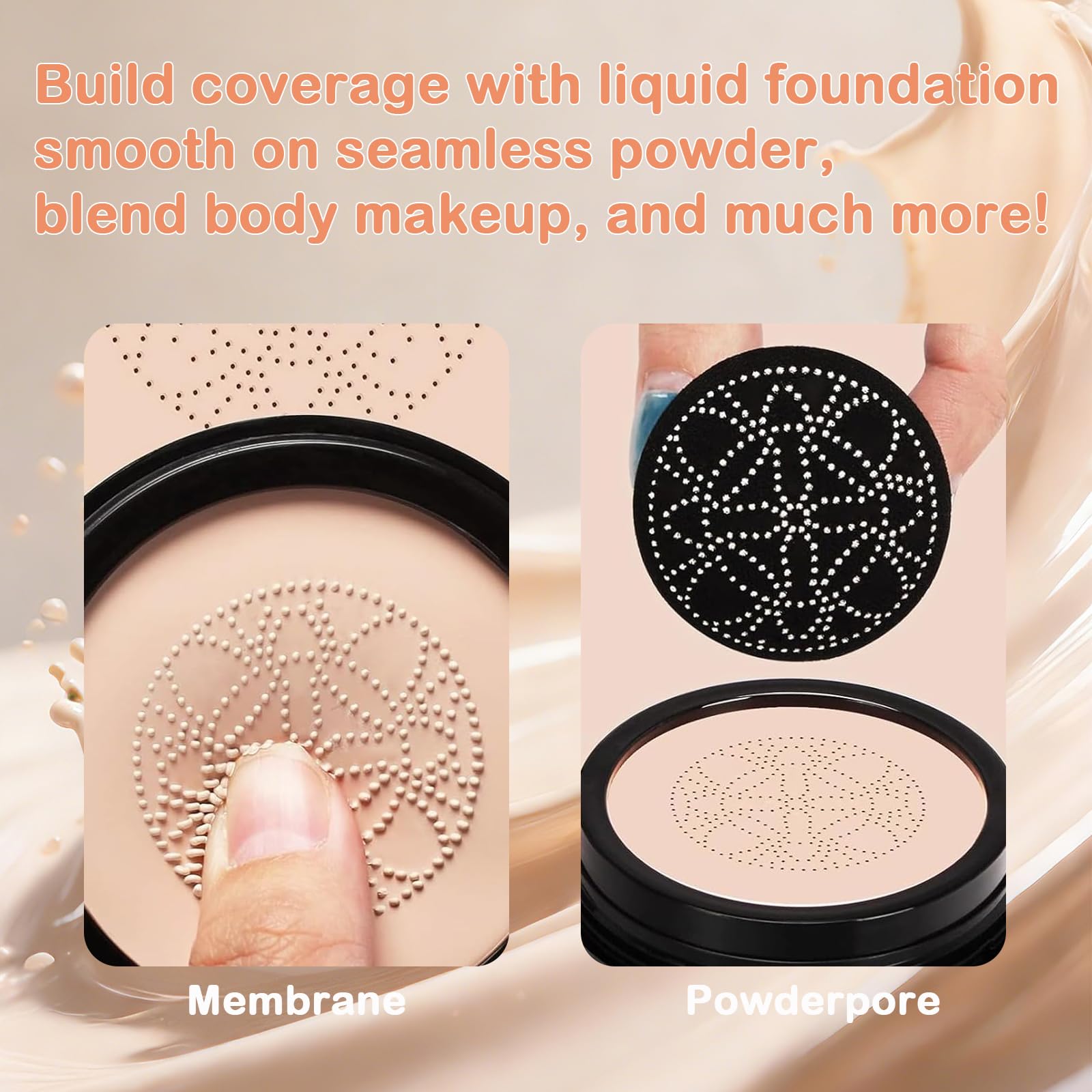 Loobexery Hush Foundation for Mature Skin — Warm Tone Hydrating Cushion CC/BB with Full Coverage