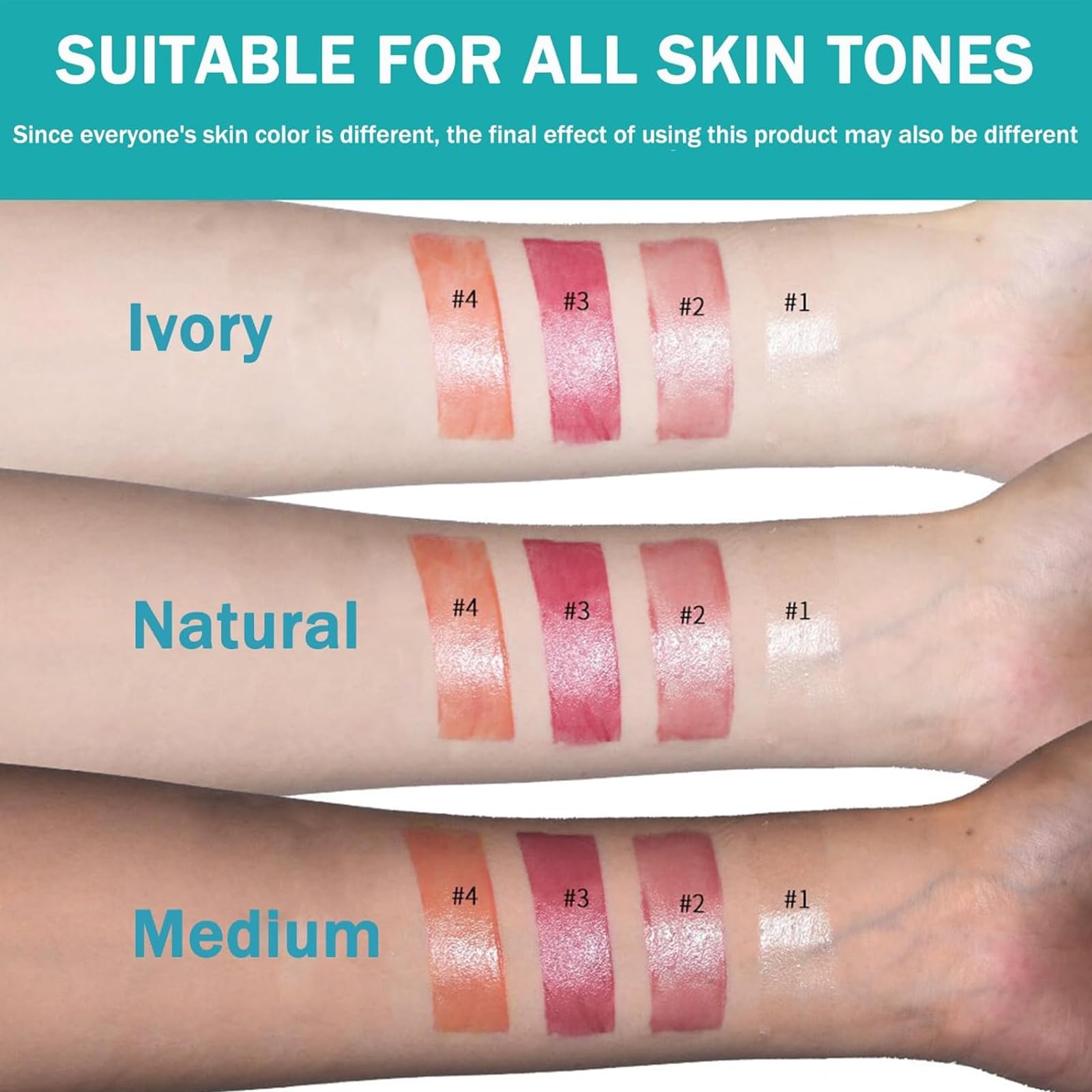 Loobexery 4 Pcs Lip Tint Hydrating Set – Long-Lasting, Waterproof Lip Gloss & Tint (01#)