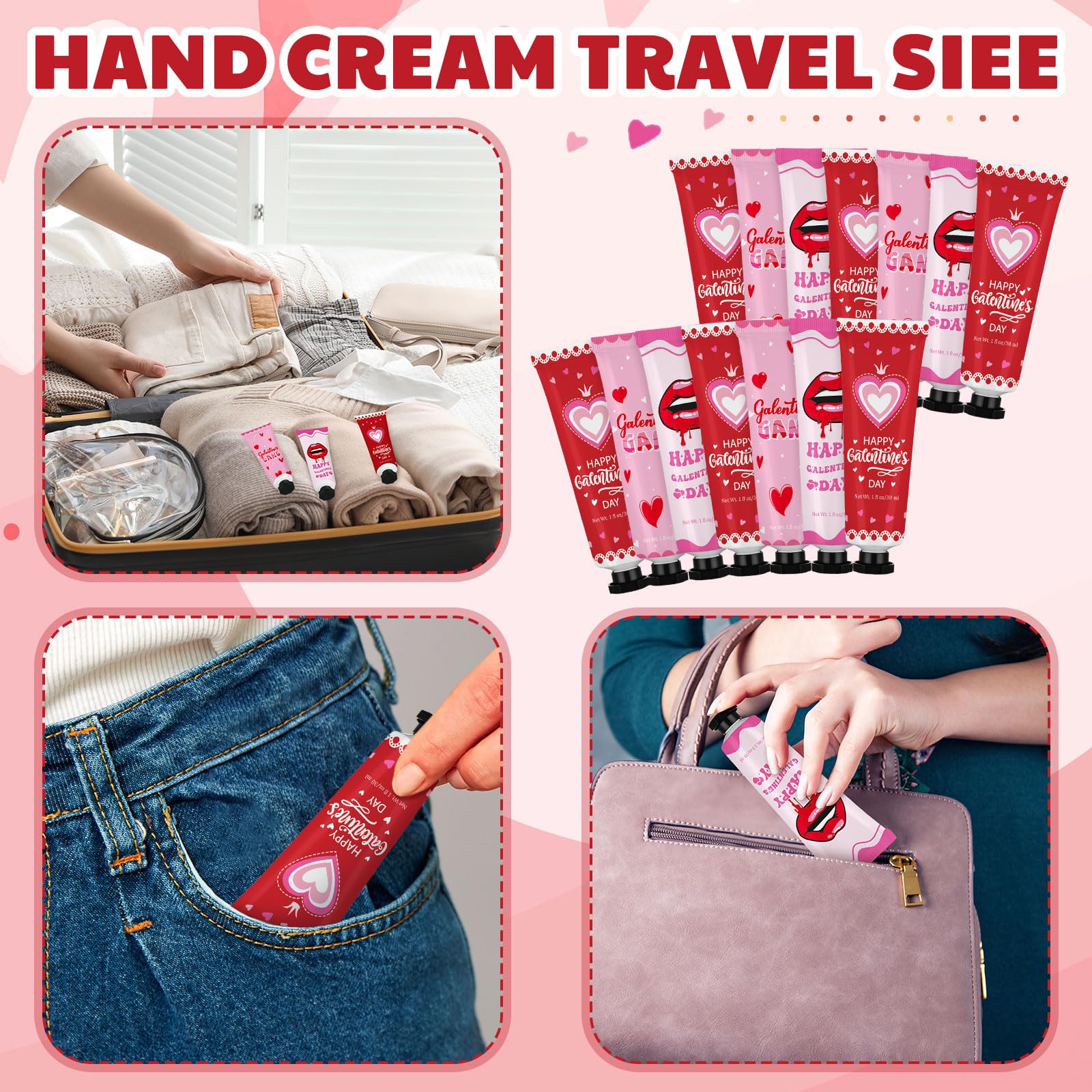 Loopeer 24 Pcs Hand Cream Gift Set – Galentine's Day & Travel-Size Moisturizing Lotion for Women Friends