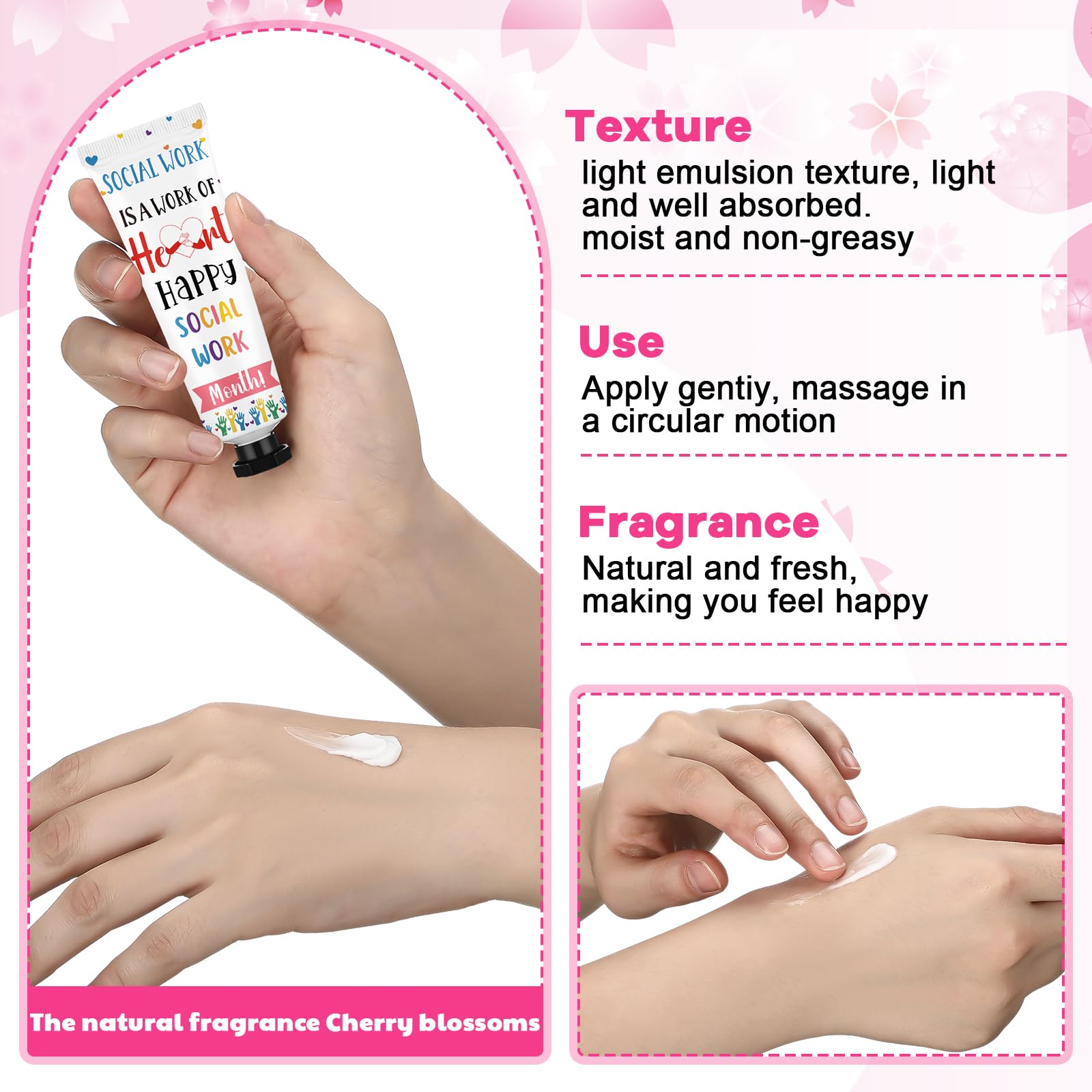 Loopeer 24 Pcs Social Worker Appreciation Hand Cream Set – 30ml Travel Size, Dual-Sided Design