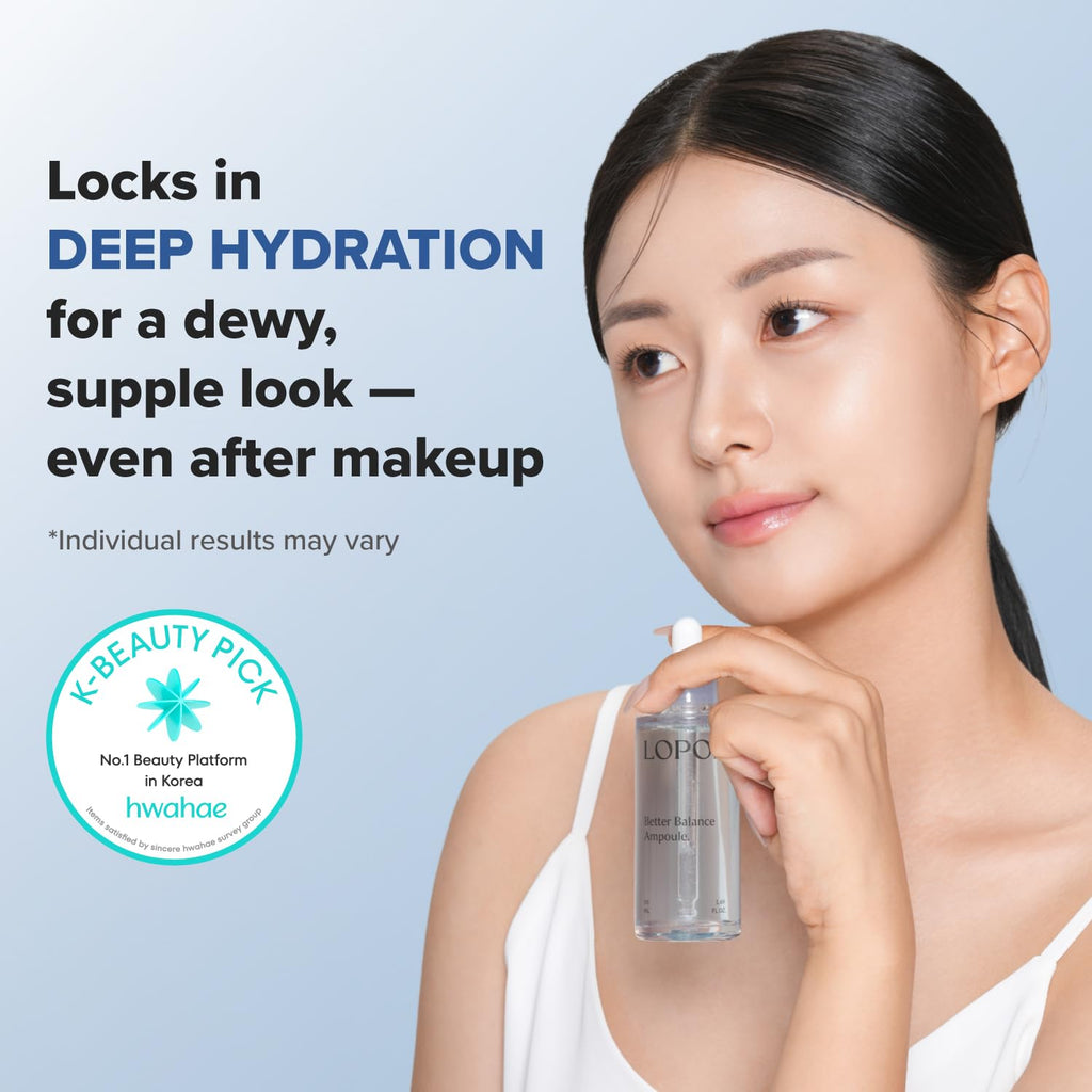 LOPOE Better Balance Ampoule – Hydrating Glass Skin Serum with Blue Agave, Panthenol & Hyaluronic Acid (50 ml)