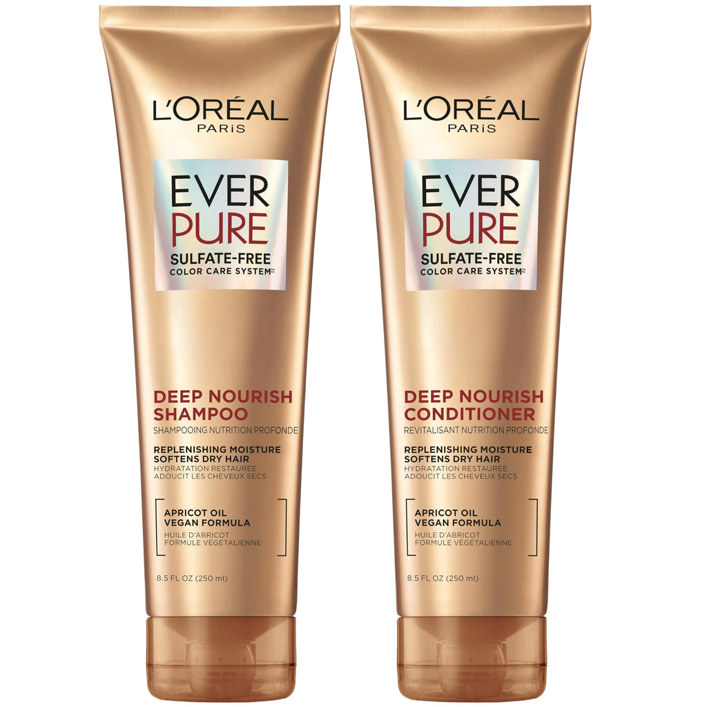 L'Oreal Paris EverPure Deep Nourish Sulfate Free Shampoo & Conditioner for Dry & Color-Treated Hair