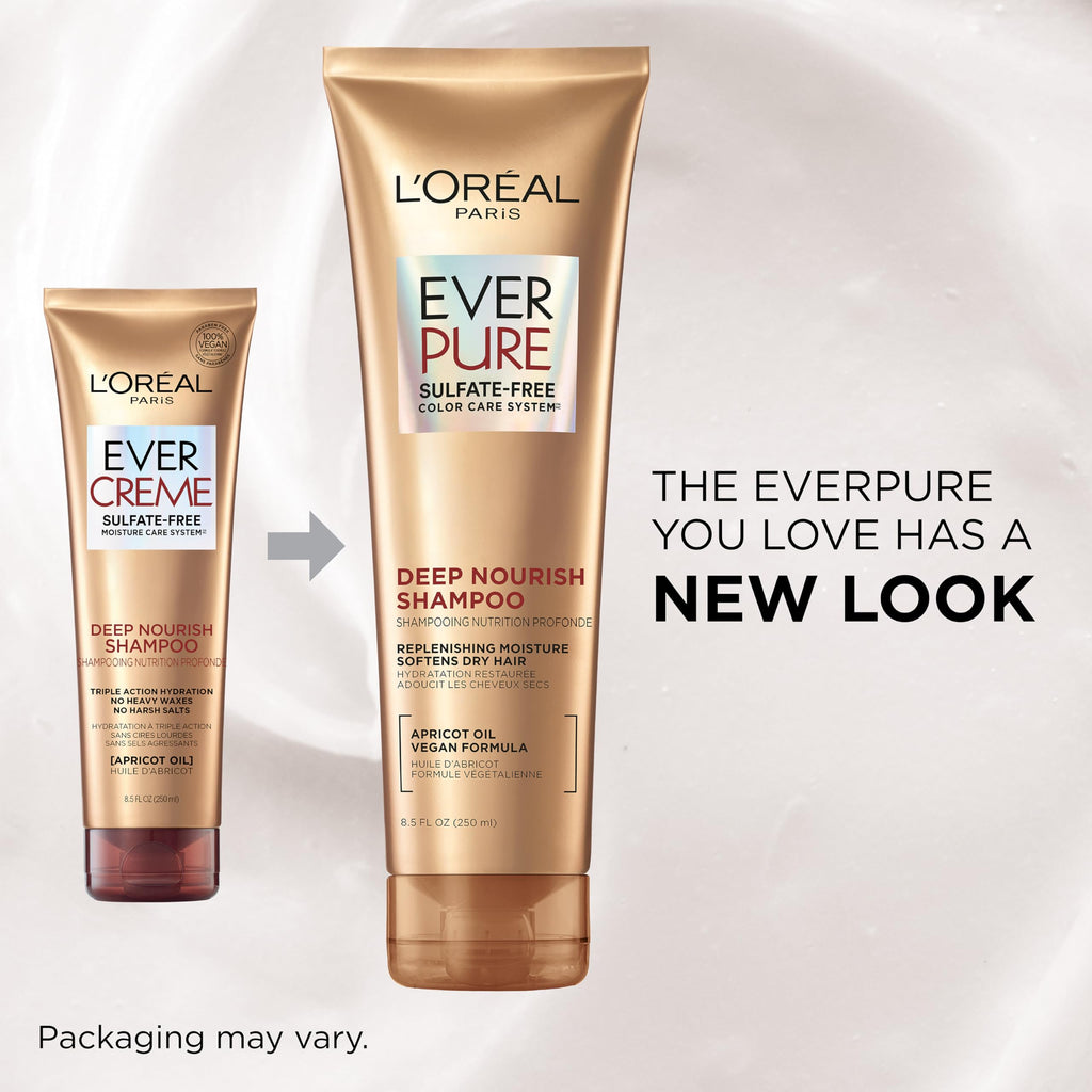 L'Oreal Paris EverPure Deep Nourish Sulfate Free Shampoo & Conditioner for Dry & Color-Treated Hair
