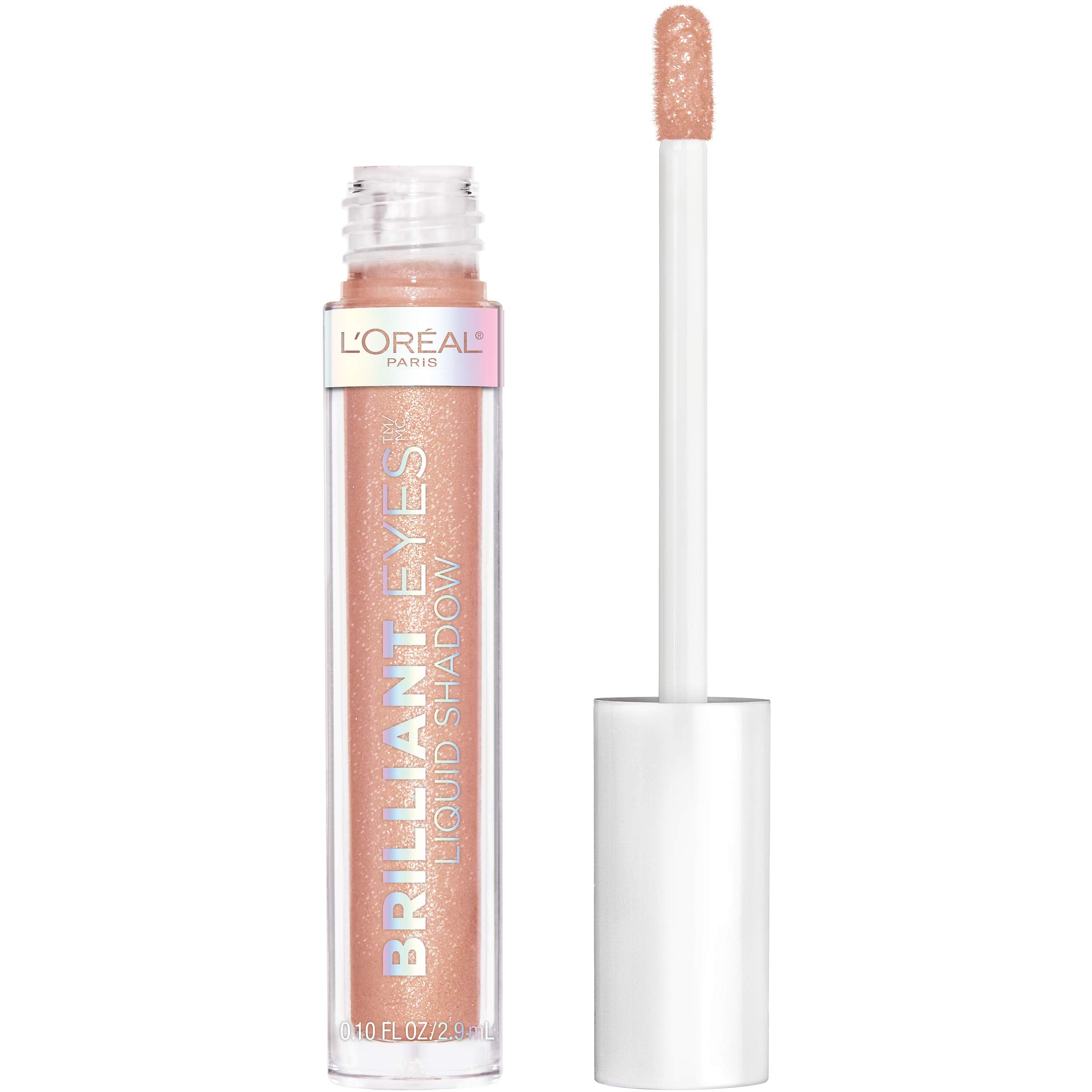 L'Oreal Paris Brilliant Eyes Shimmer Liquid Eye Shadow Rose Gem - Longwear, Crease-Resistant, 0.1 oz