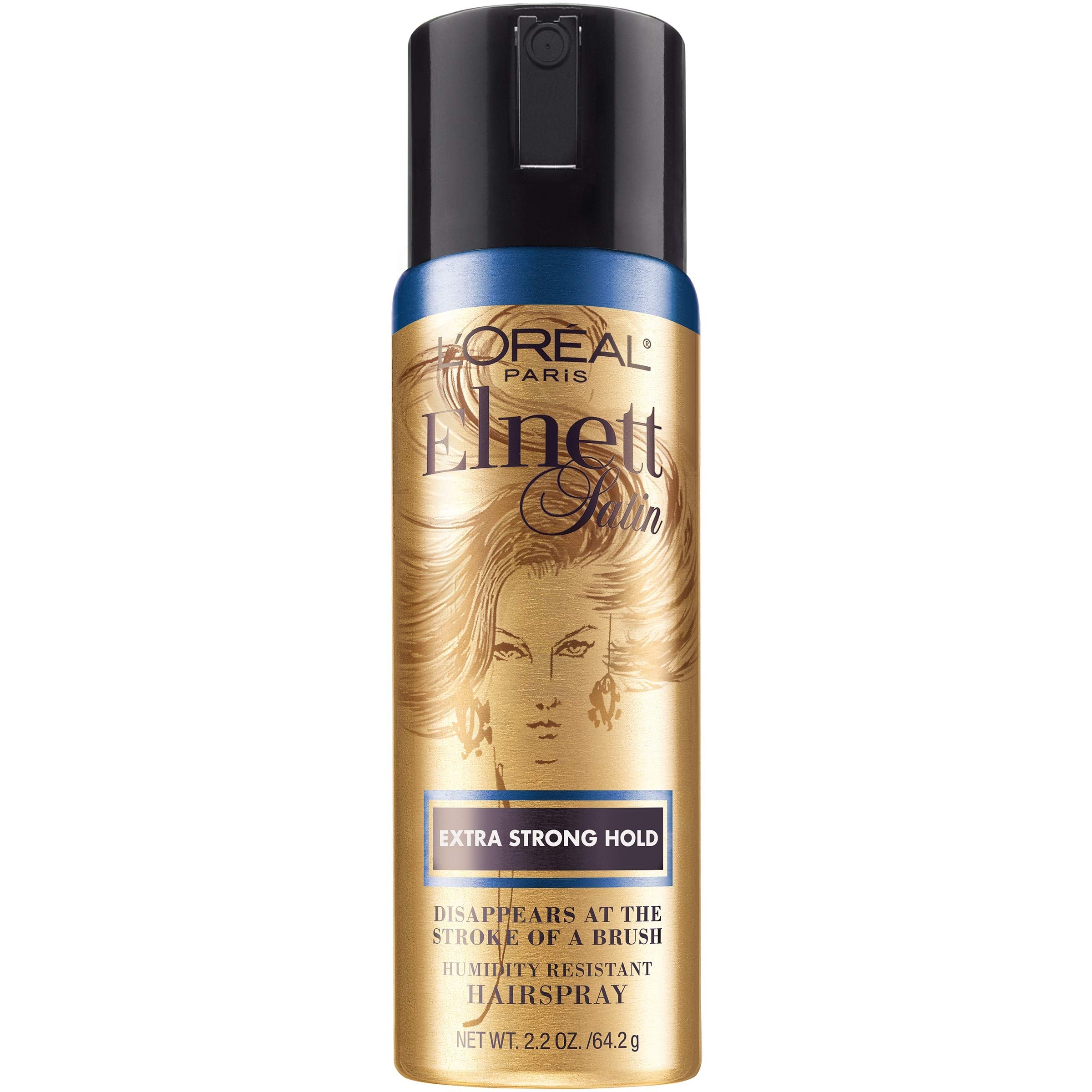L'Oreal Paris Elnett Extra Strong Hold Hairspray – Travel Size, Humidity Resistant (2 x 2.2 oz)