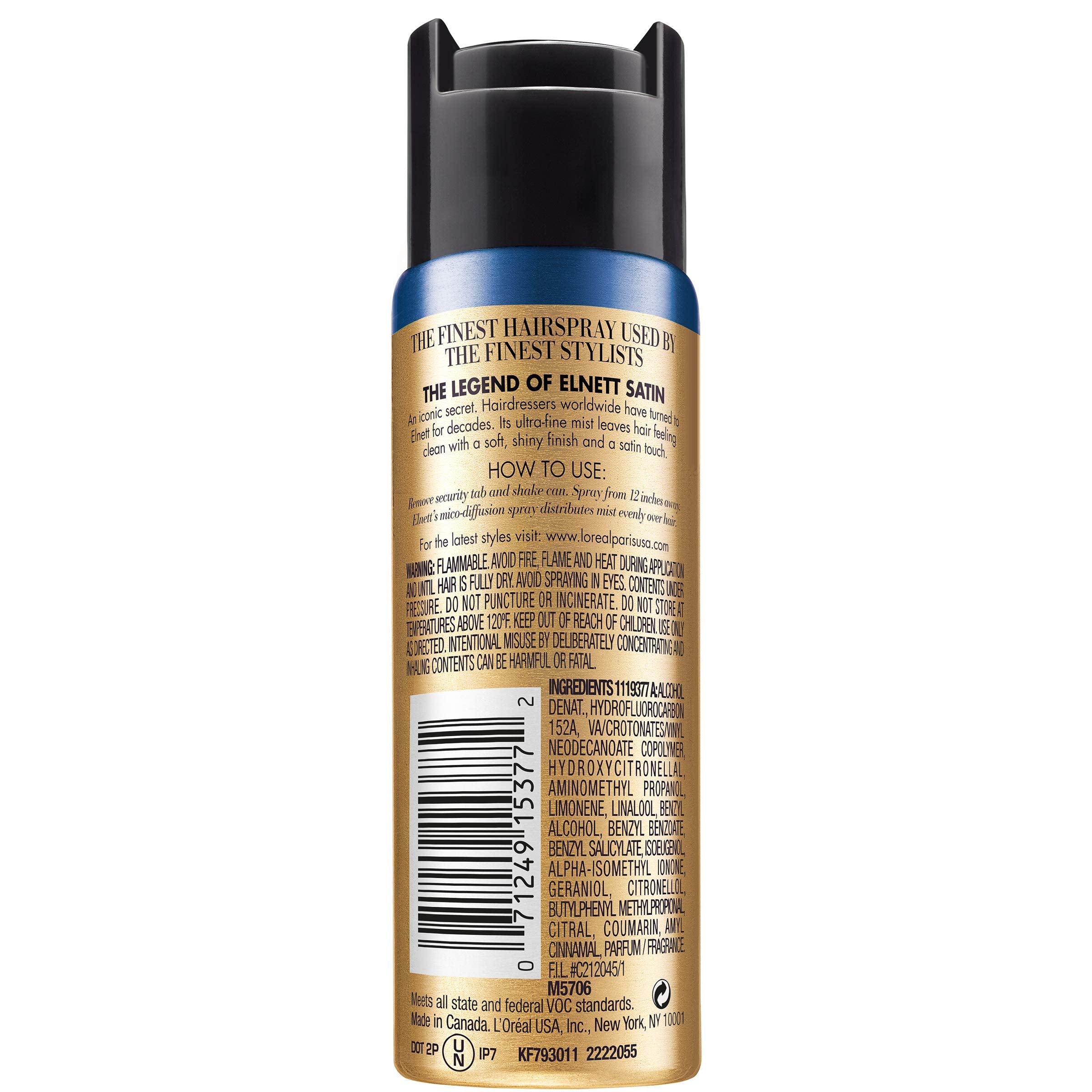 L'Oreal Paris Elnett Extra Strong Hold Hairspray – Travel Size, Humidity Resistant (2 x 2.2 oz)