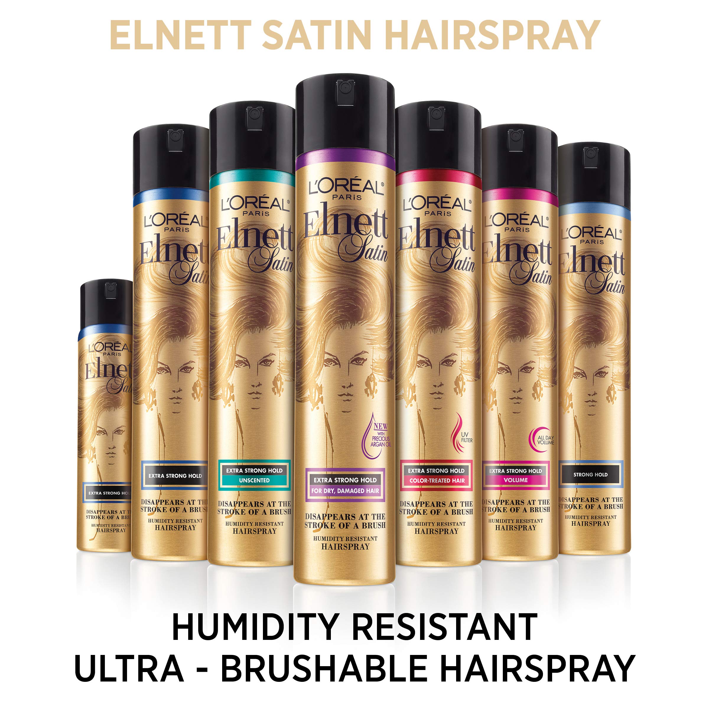 L'Oreal Paris Elnett Extra Strong Hold Hairspray – Travel Size, Humidity Resistant (2 x 2.2 oz)
