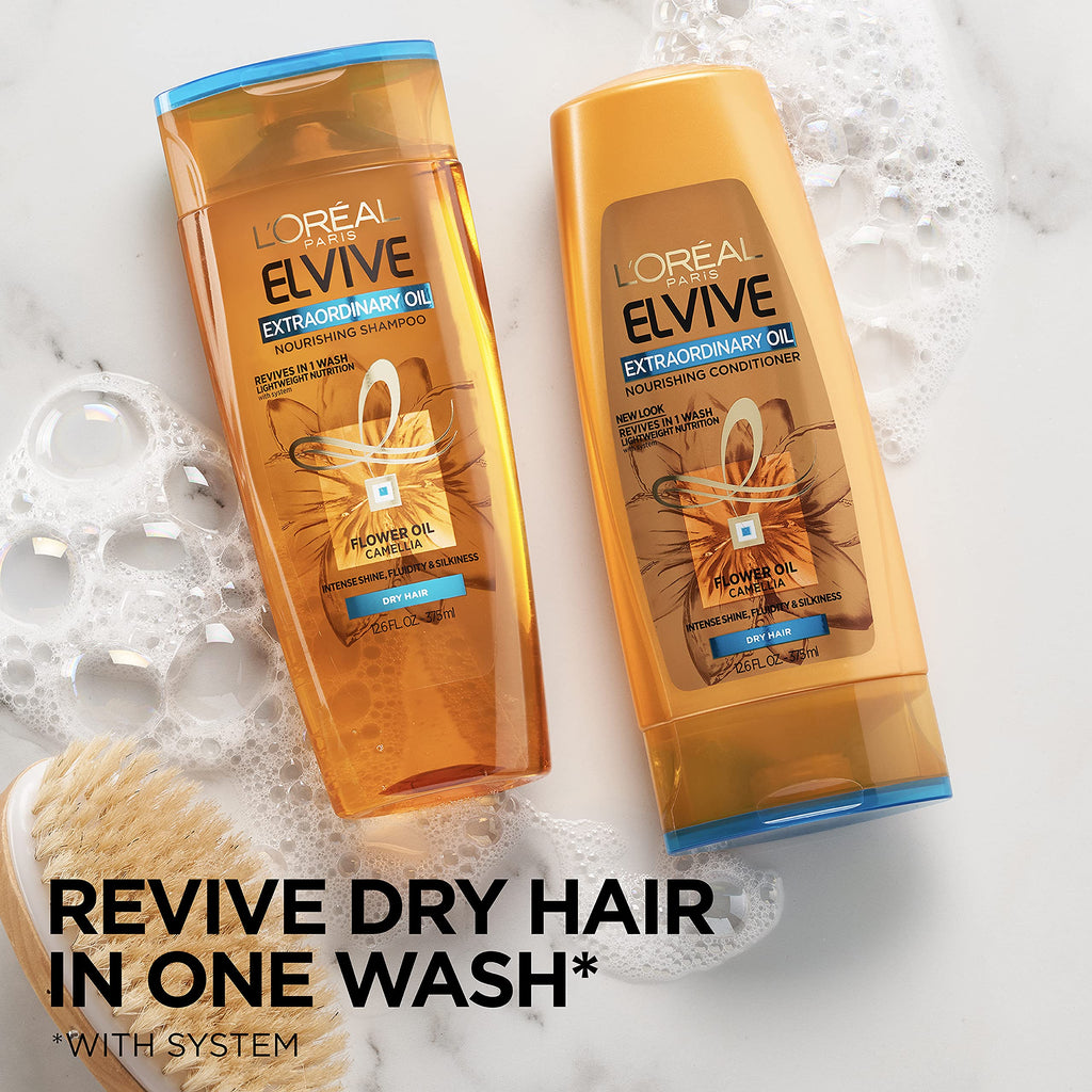 L'Oreal Paris Elvive Extraordinary Oil Shampoo – Hydration for Dry or Dull Hair, Camellia Oil, 28 fl oz