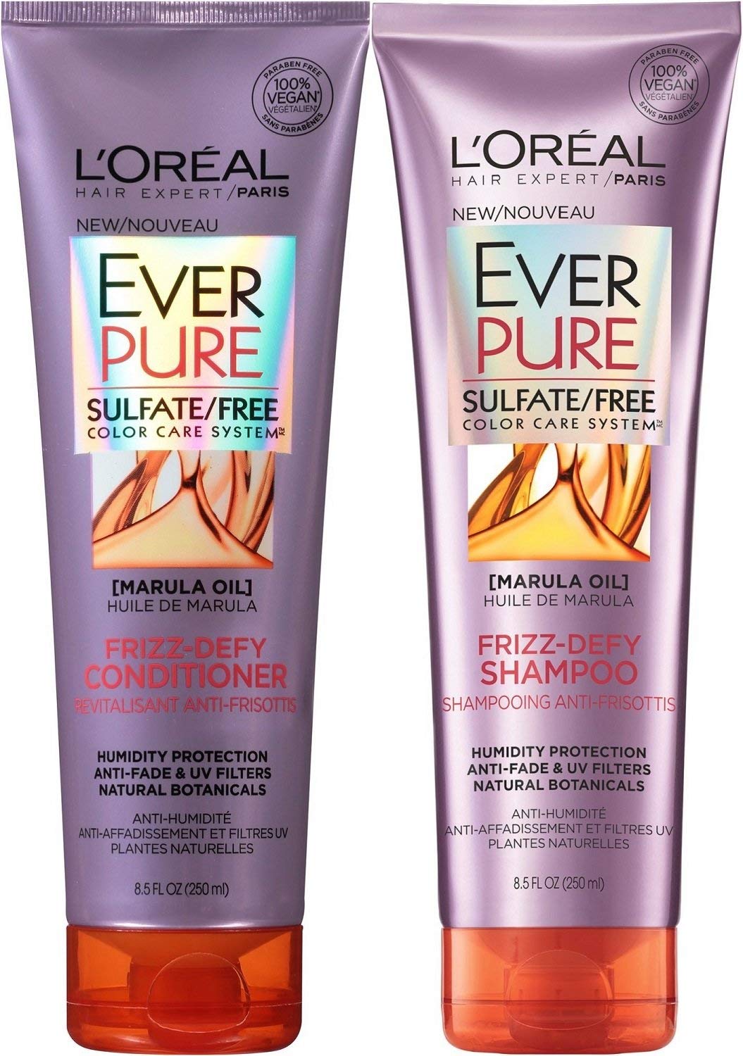 L'Oreal Paris EverPure Frizz-Defy Bundle: Shampoo & Conditioner, 8.5 oz Each