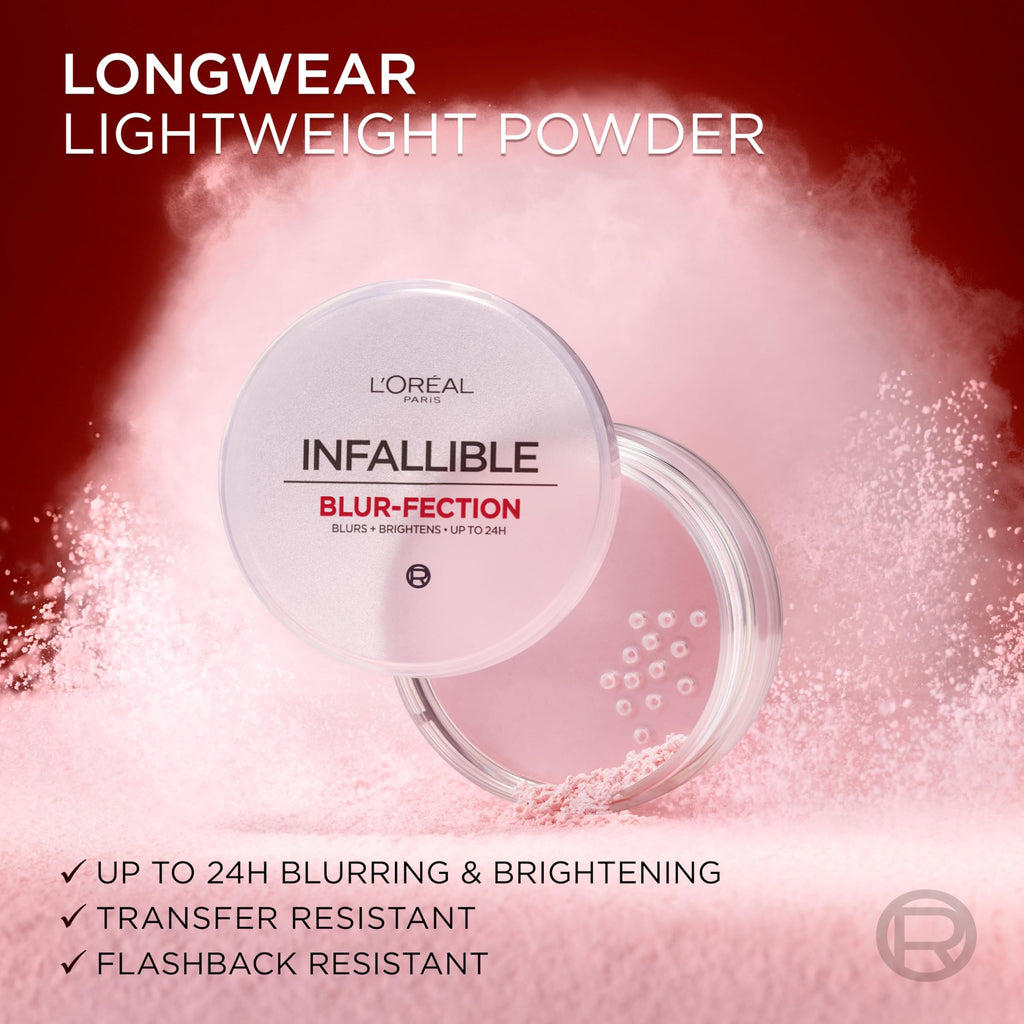 L'Oreal Paris Infallible Blur-fection Loose Setting Powder — 24H Wear, Translucent Medium Deep | 1 Kit