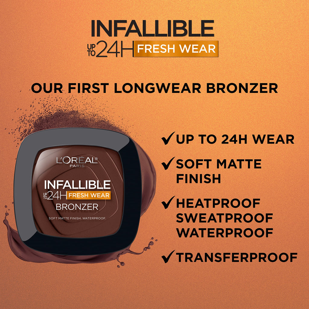 L'Oreal Paris Infallible Up to 24H Fresh Wear Soft Matte Bronzer – Waterproof Longwear