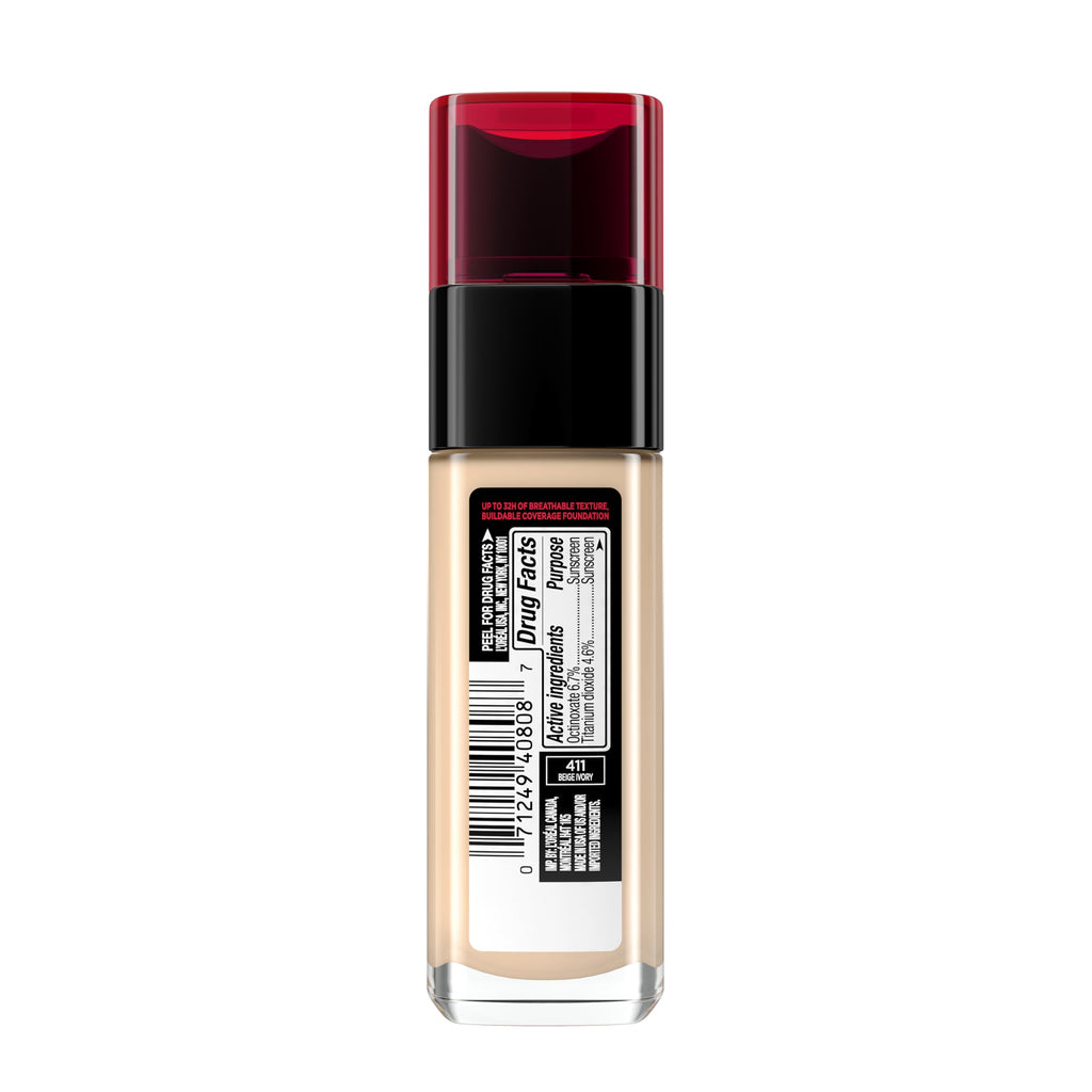 L'Oreal Paris Infallible Fresh Wear Lightweight Foundation – 411 Beige Ivory | Up to 32 Hour Wear