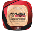L'Oreal Paris Infallible Fresh Wear Foundation in a Powder - Up to 24H Wear, Waterproof, Beige Sand