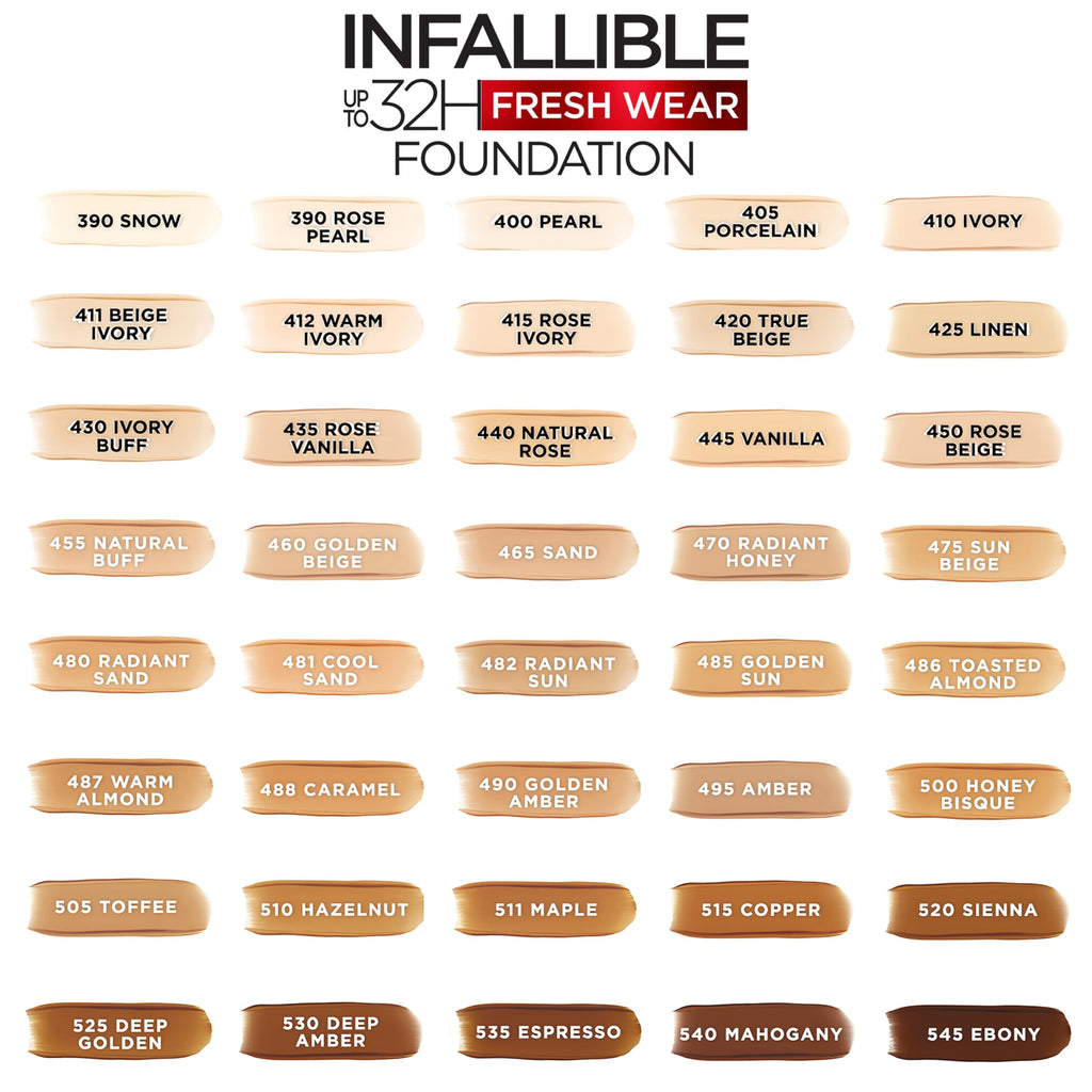 L'Oreal Paris Infallible Fresh Wear Foundation Espresso — Lightweight, Longwear Coverage with SPF 25