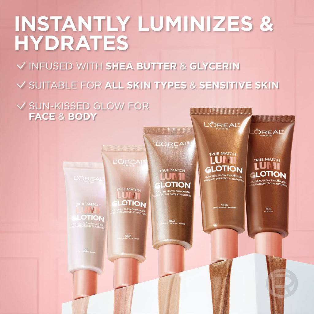 L'Oreal Paris Lumi Glotion – Natural Glow Enhancer & Illuminating Highlighter, 902 Light