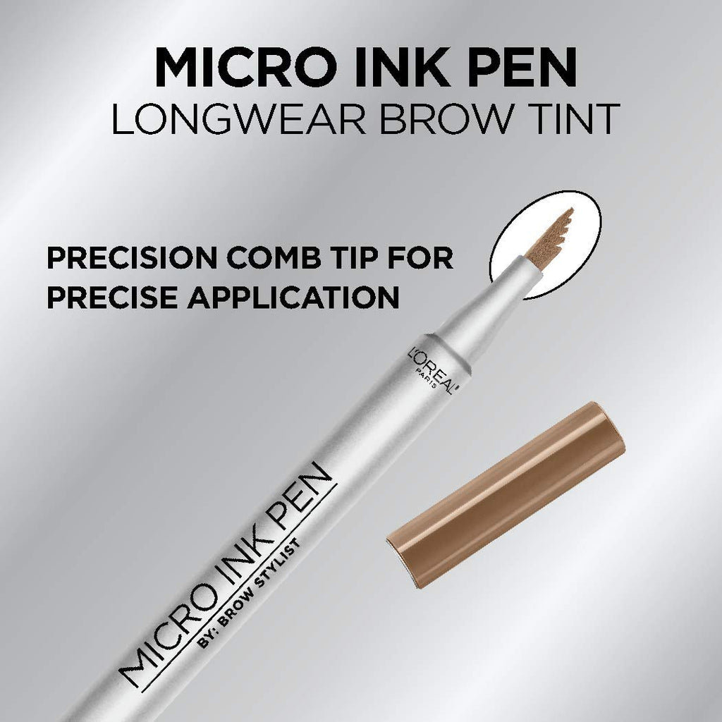 L'Oreal Paris Micro Ink Pen by Brow Stylist – Longwear Brow Tint, Hair-Like Definition (Dark Blonde)