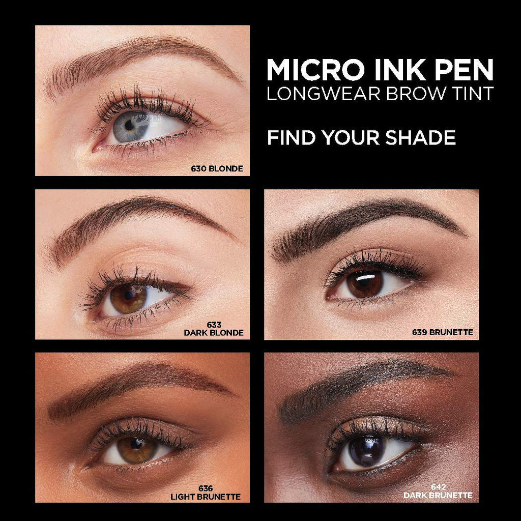 L'Oreal Paris Micro Ink Pen by Brow Stylist – Longwear Brow Tint, Hair-Like Definition (Dark Blonde)