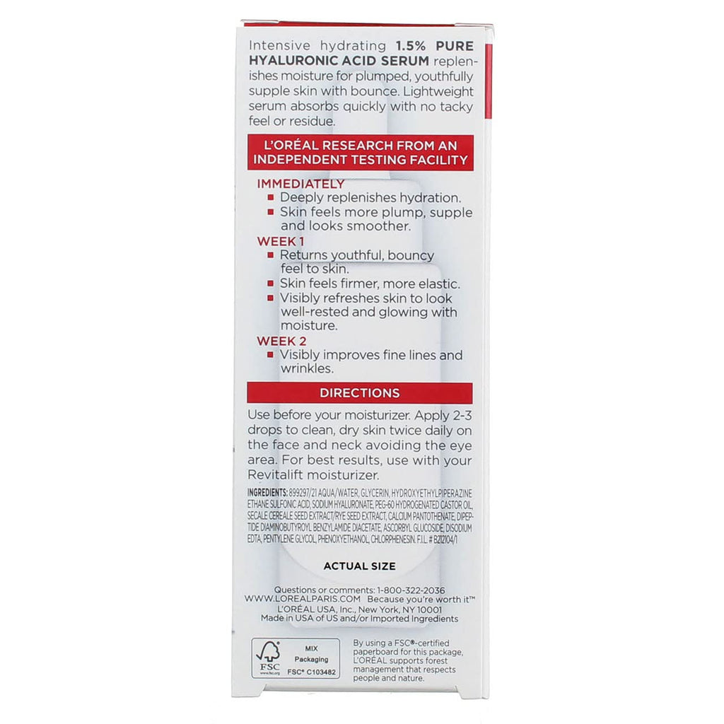 L'Oreal Paris RevitaLift Anti-Wrinkle Serum – 2 Pack, 1 fl oz Each