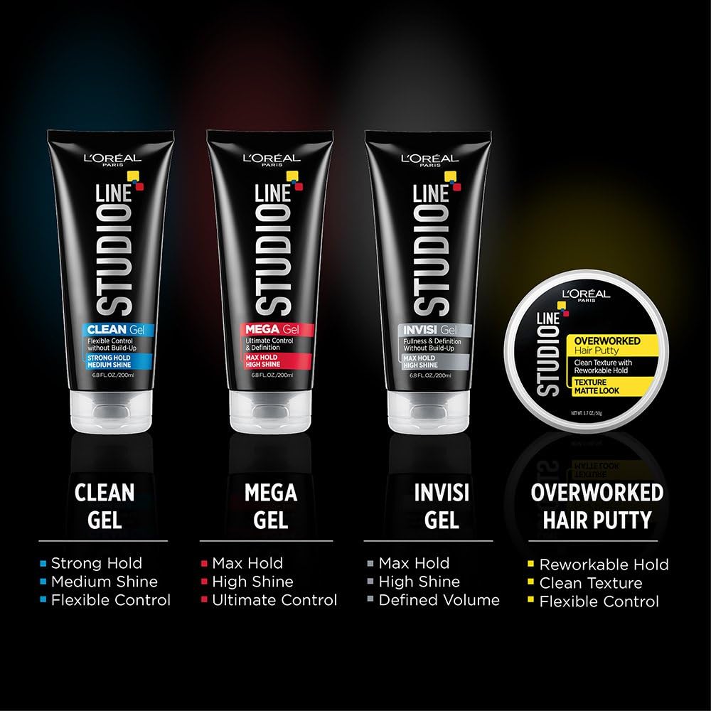 L'Oreal Paris Studio Line INVISI Gel – Strong Hold, 6.80 oz (Packs of 3)