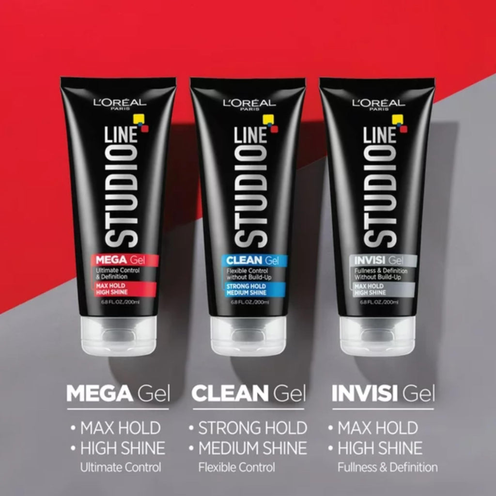 L'Oreal Paris Studio Line Strong Hold Clean Gel – 3-Pack, 6.8 fl oz
