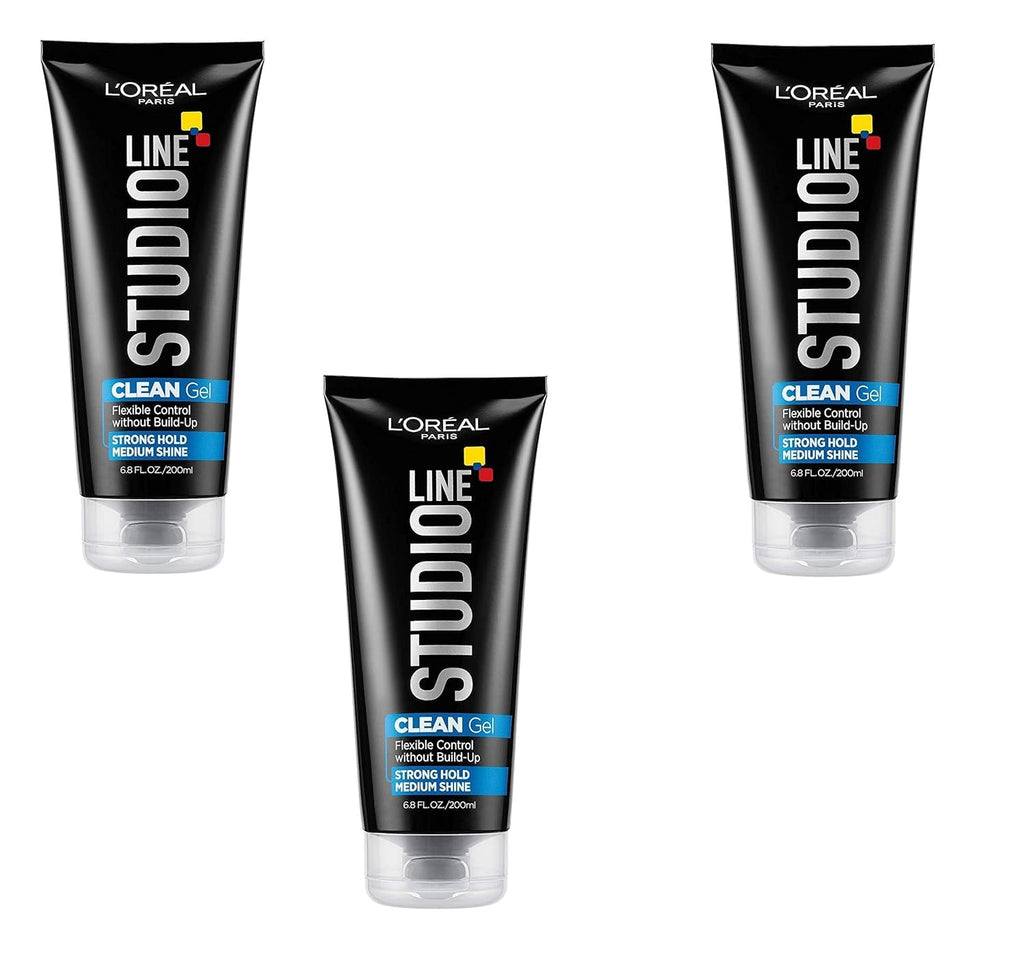 L'Oreal Paris Studio Line Strong Hold Clean Gel – 3-Pack, 6.8 fl oz
