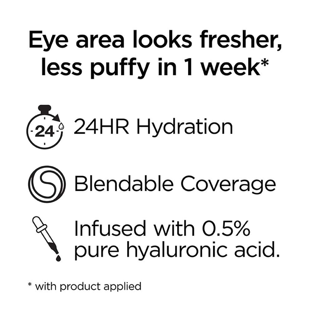 L’Oréal Paris True Match Eye Cream in a Concealer — 0.5% Hyaluronic Acid, Light W3-4, 0.4 fl oz