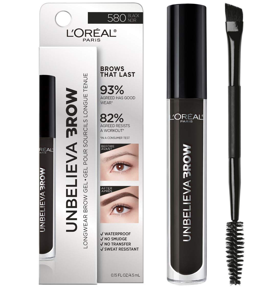 L'Oréal Paris Unbelieva-Brow Longwear Waterproof Tinted Brow Gel - Black, 0.15 fl oz