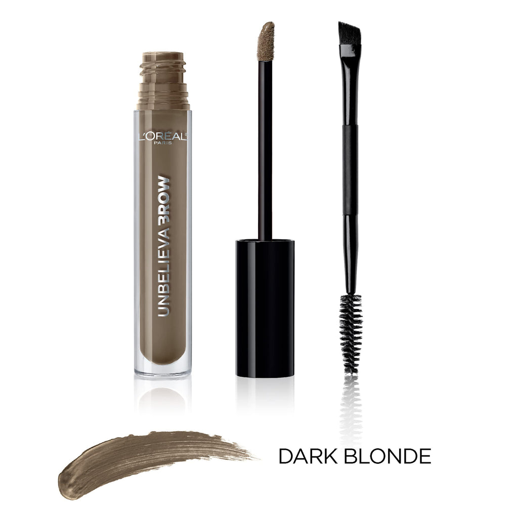 L'Oreal Paris Unbelieva-Brow Longwear Waterproof Tinted Brow Gel – Smudge-Resistant, Quick-Drying, Dark Blonde 0.15 fl oz