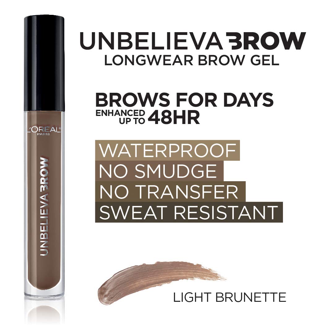 L'Oreal Paris Unbelieva-Brow Longwear Waterproof Tinted Brow Gel – Light Brunette (0.15 oz)